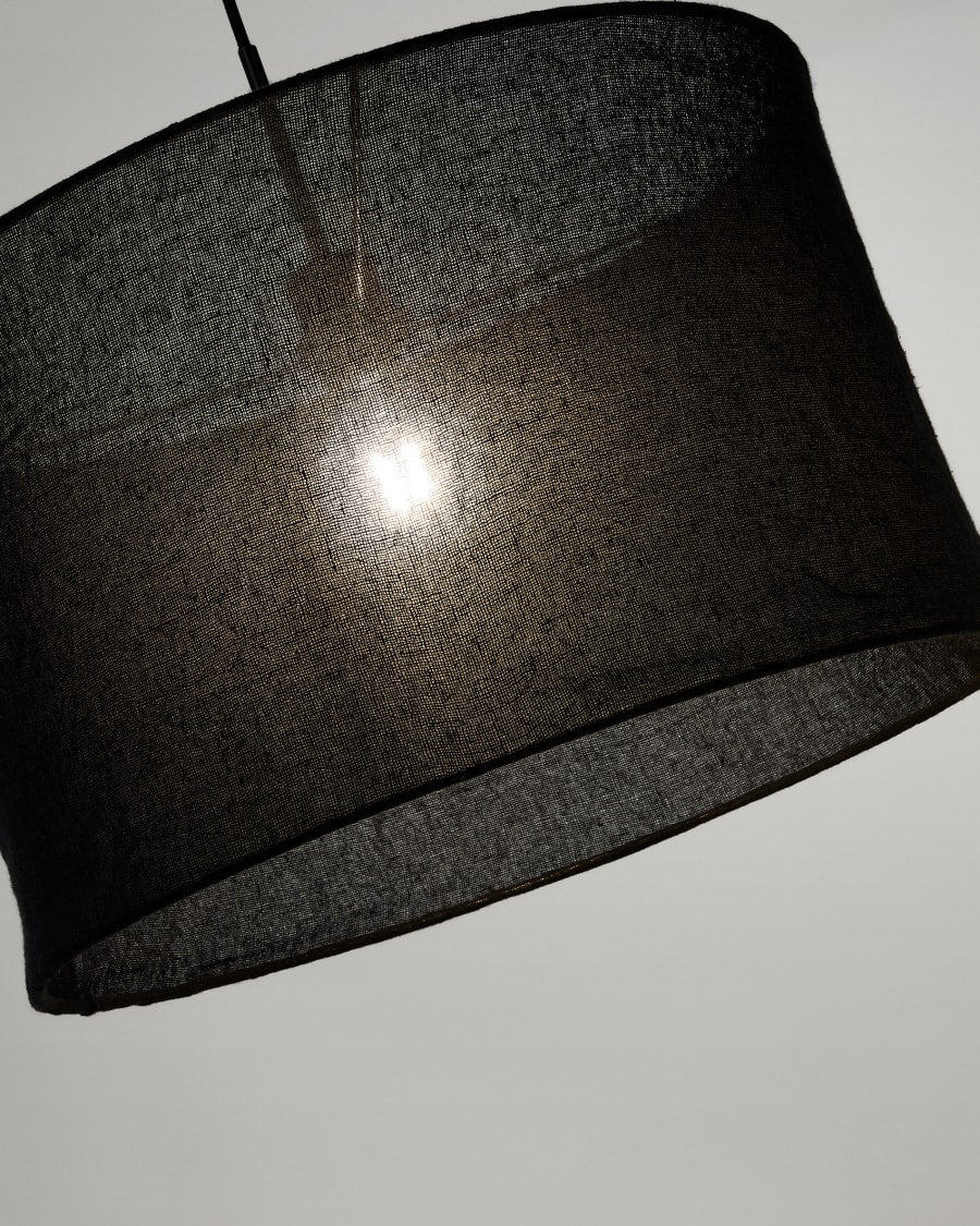 Stínidlo závěsné lampy MARIELA černé lněné