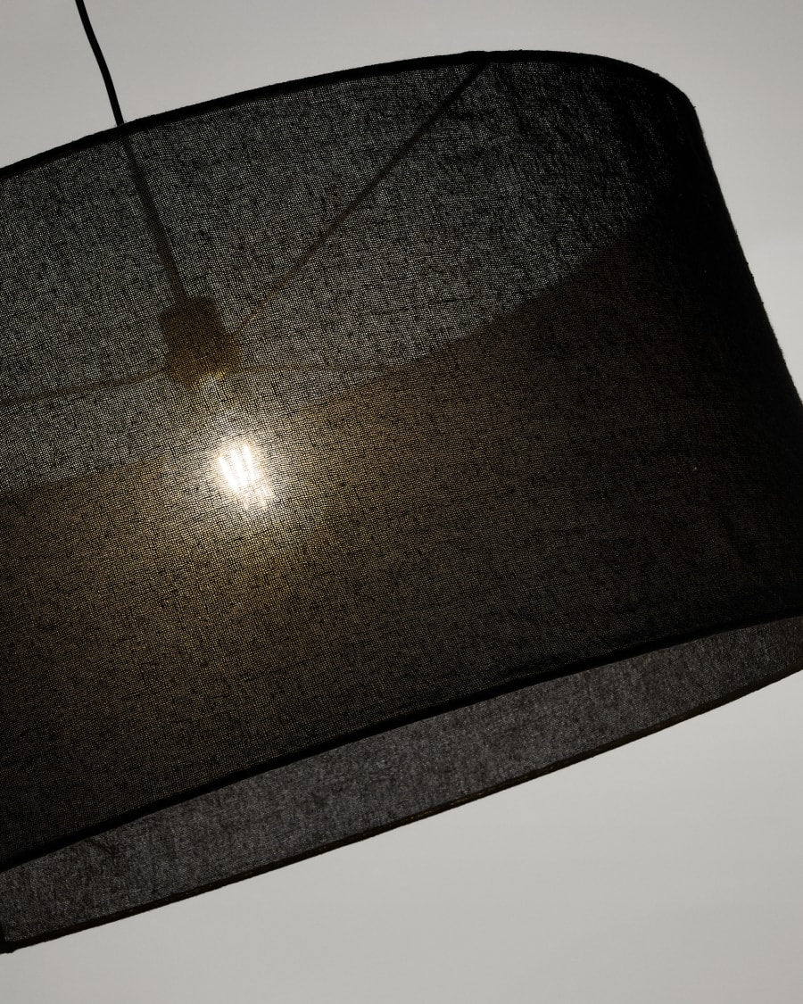 Stínidlo závěsné lampy MARIELA černé lněné