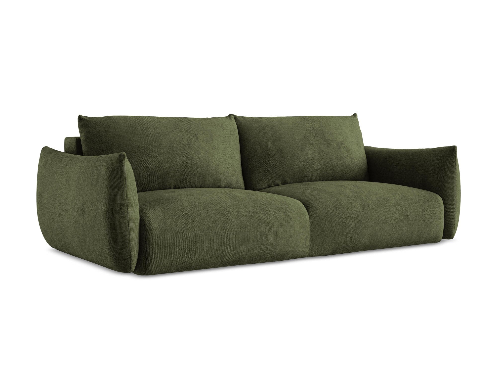 3-Seater Sofa with Sleeping Function LEILA Olive Chenille