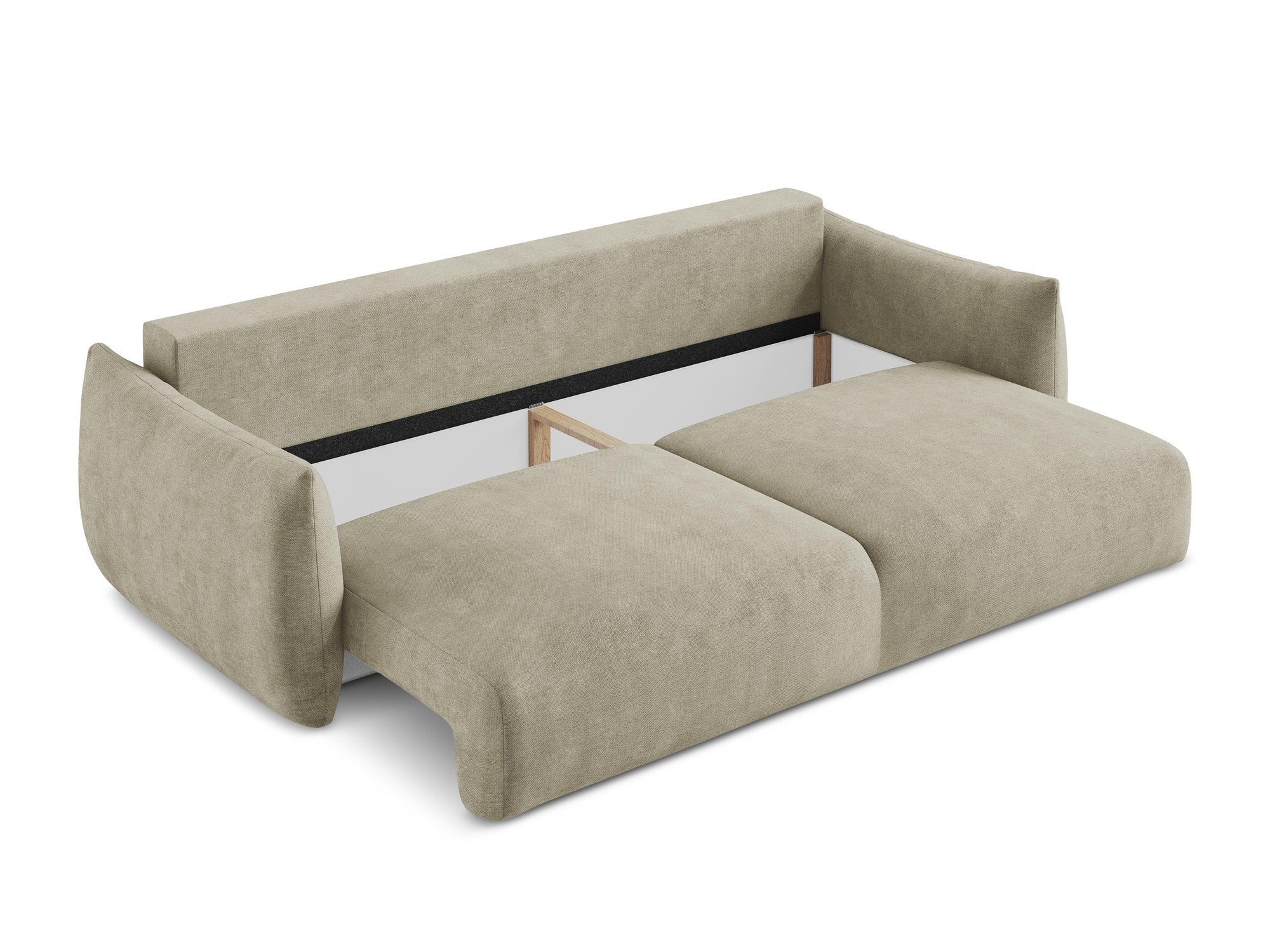 3-Seater Sofa with Sleeping Function LEILA Beige Chenille
