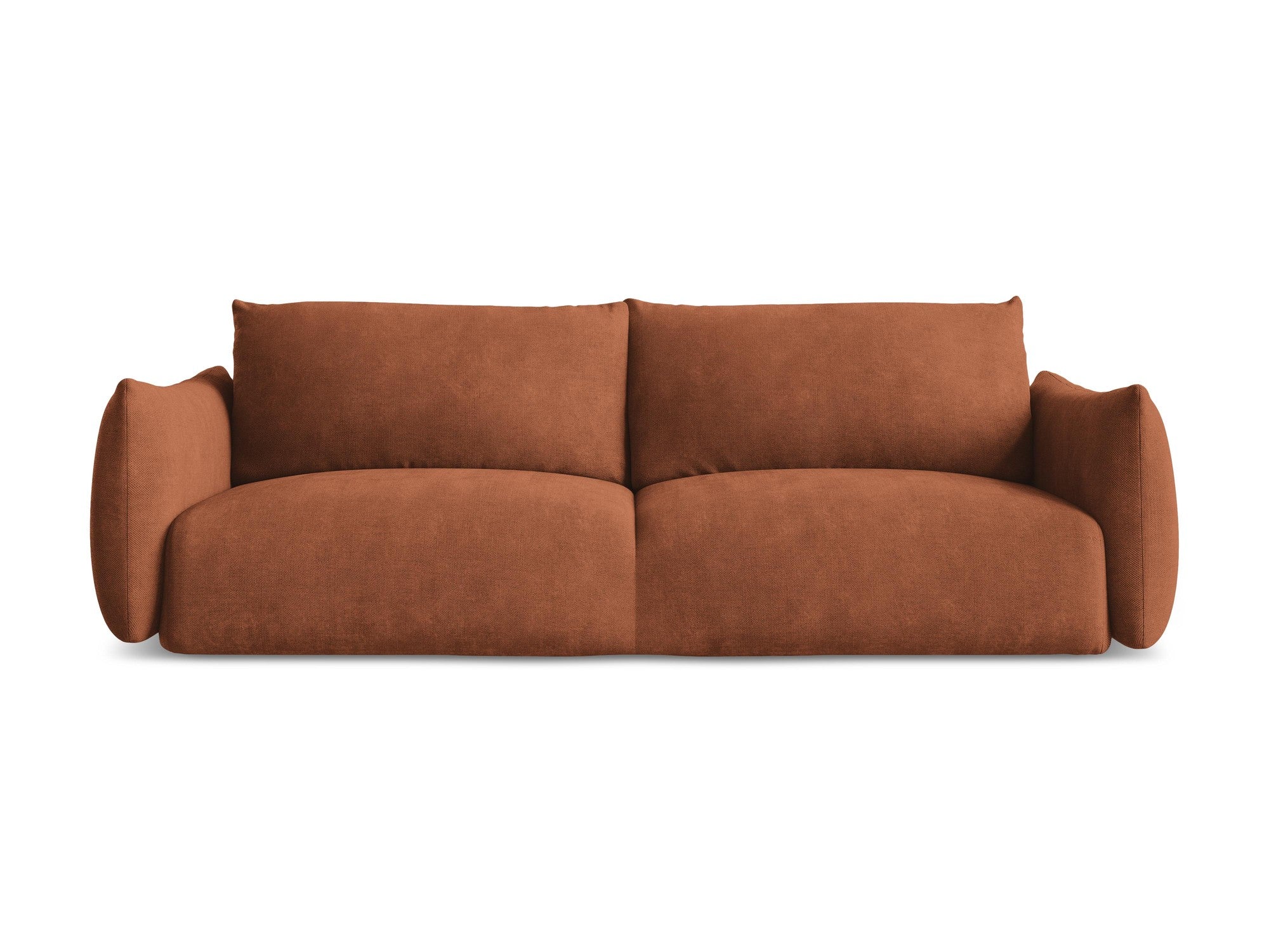 3-Seater Sofa with Sleeping Function LEILA Terracotta Chenille