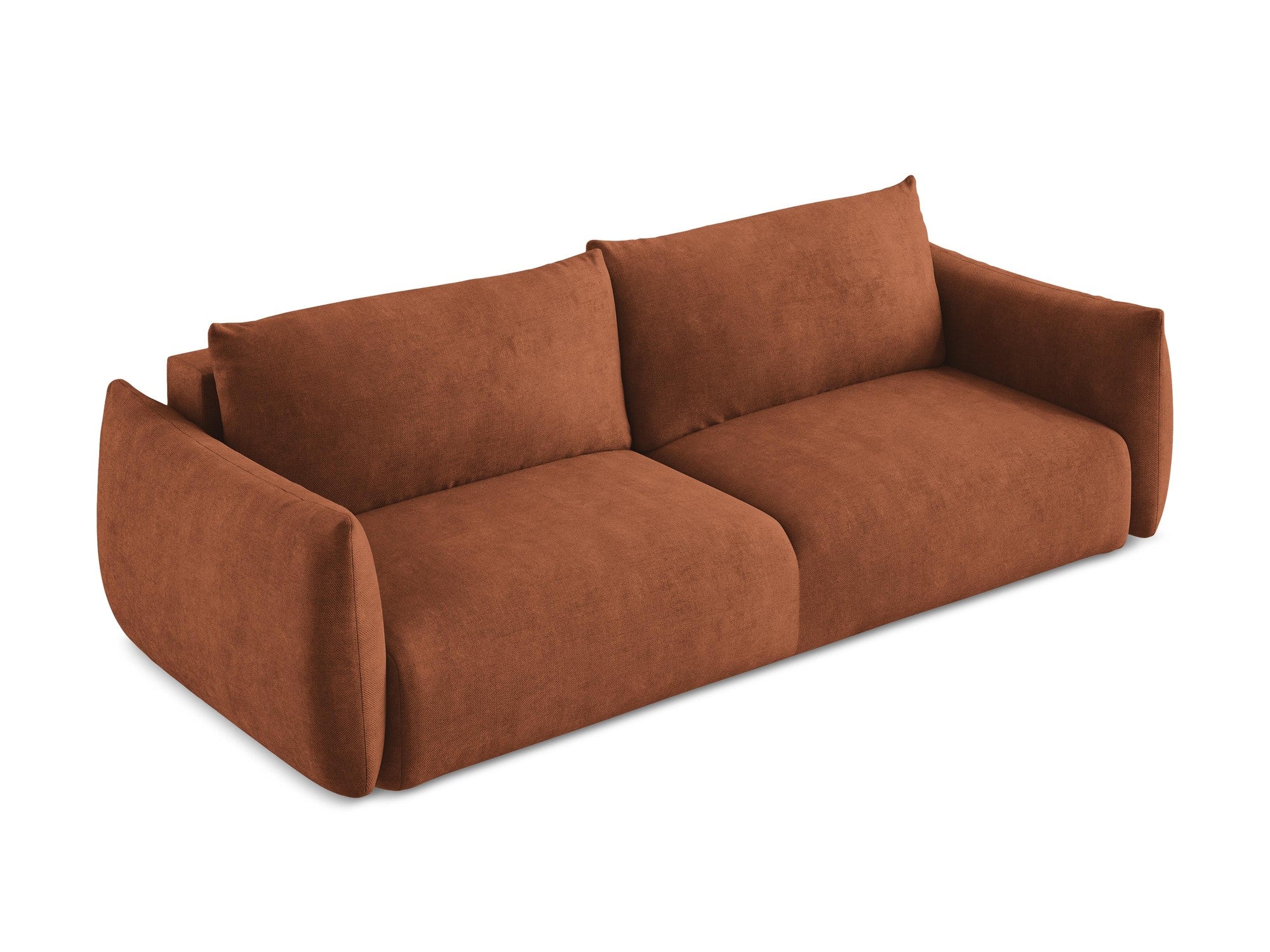 3-Seater Sofa with Sleeping Function LEILA Terracotta Chenille