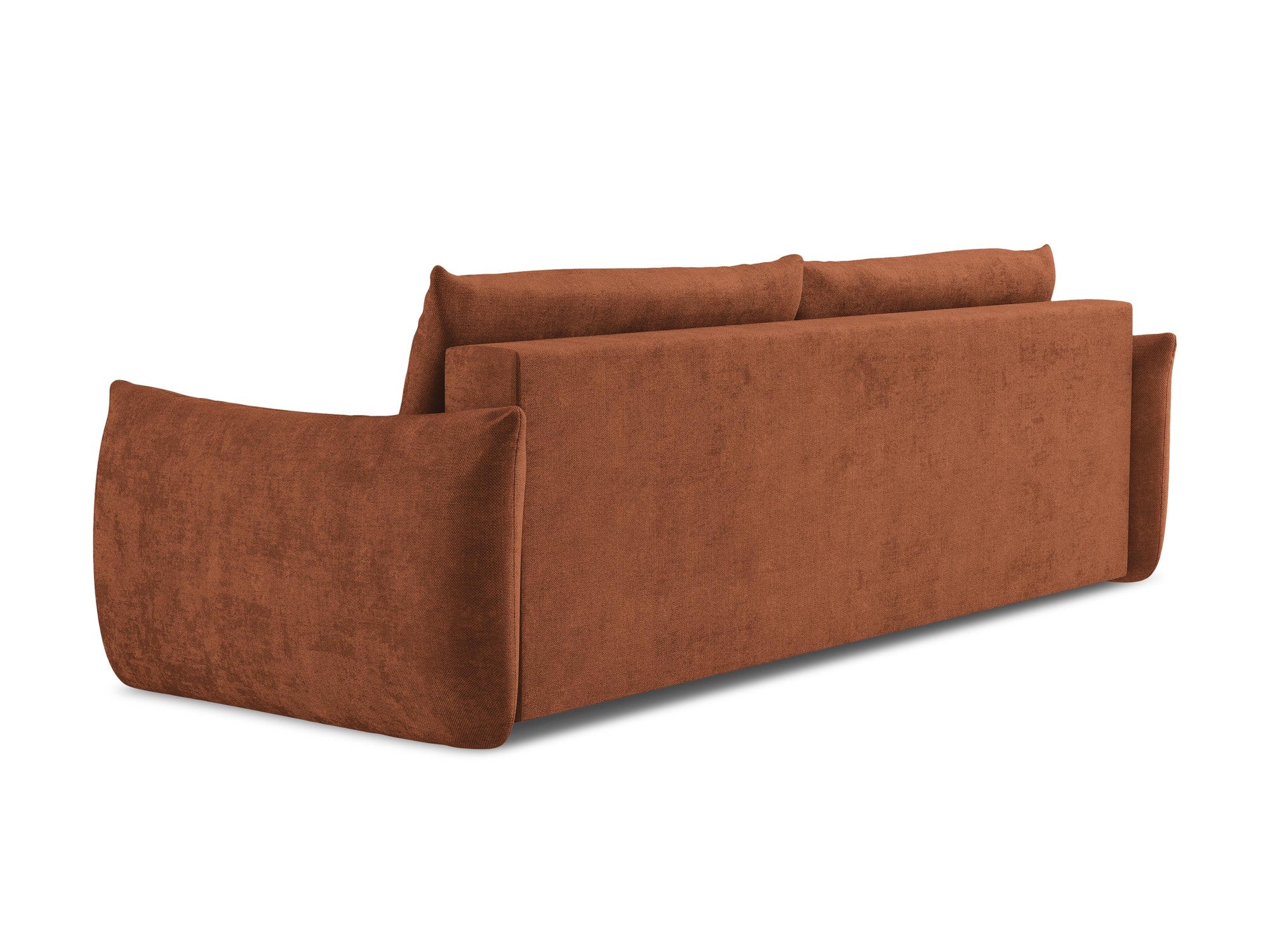 3-Seater Sofa with Sleeping Function LEILA Terracotta Chenille