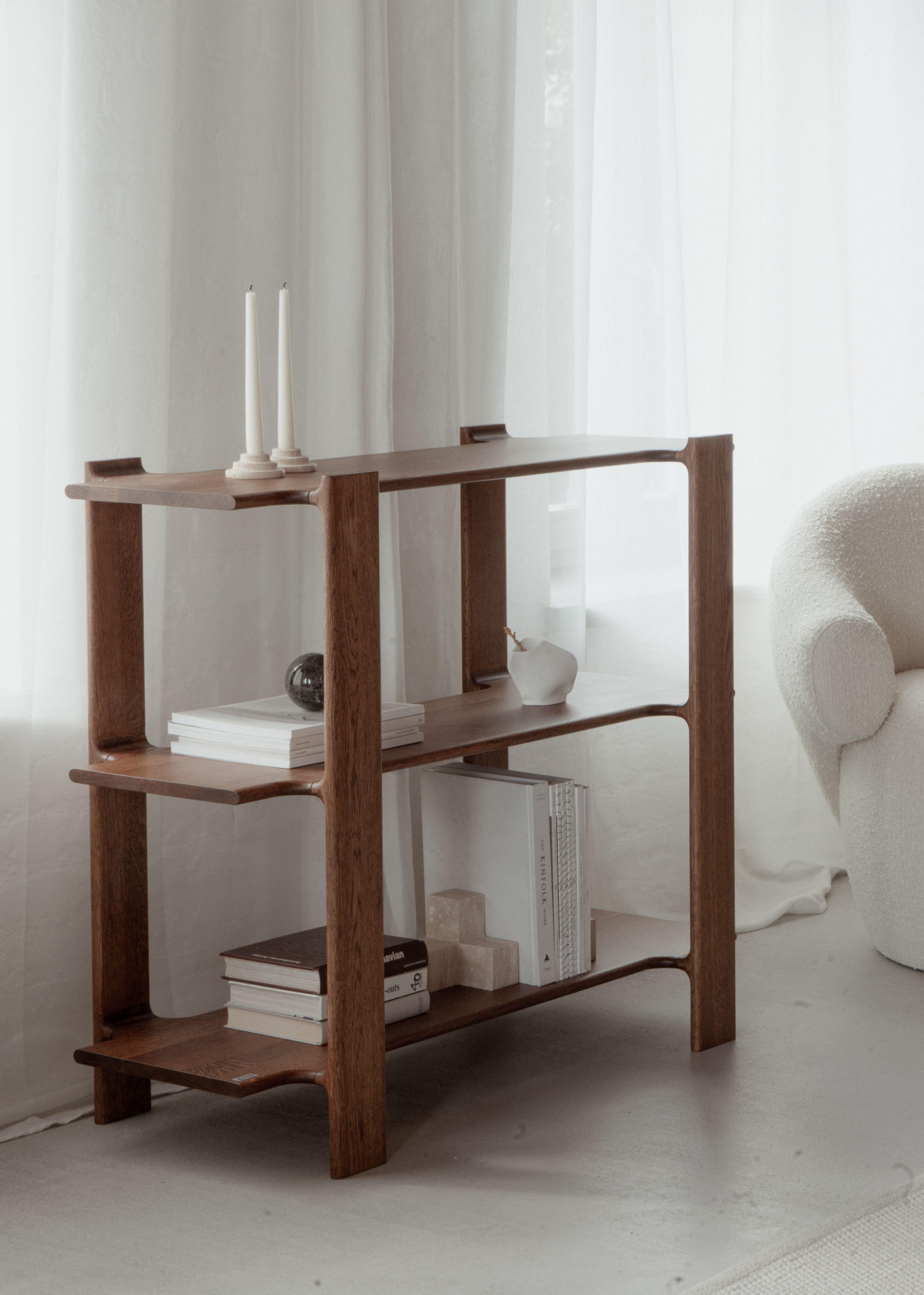 Regál LIGO olivové dubové dřevo