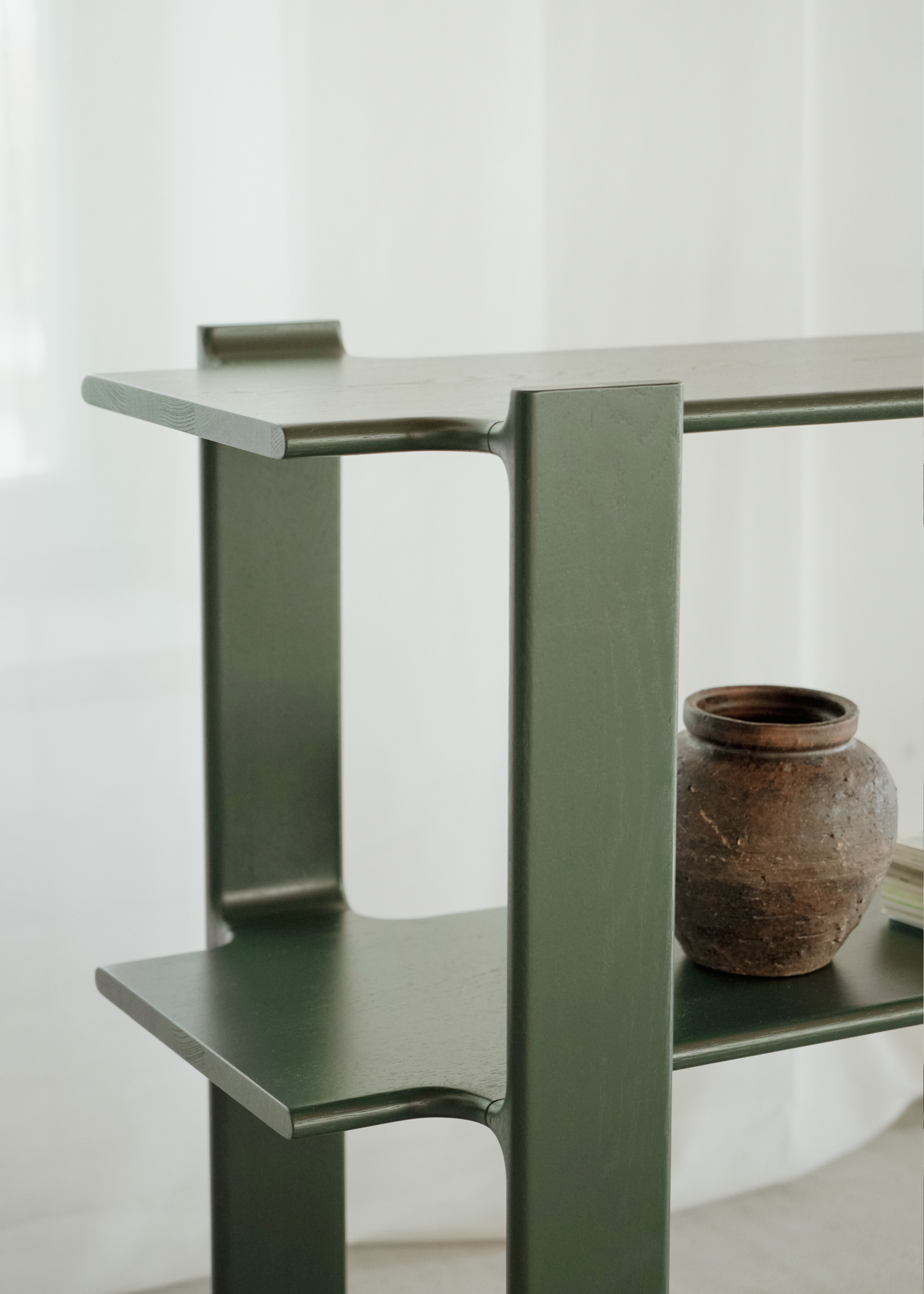 Regál LIGO DUO růžové dubové dřevo