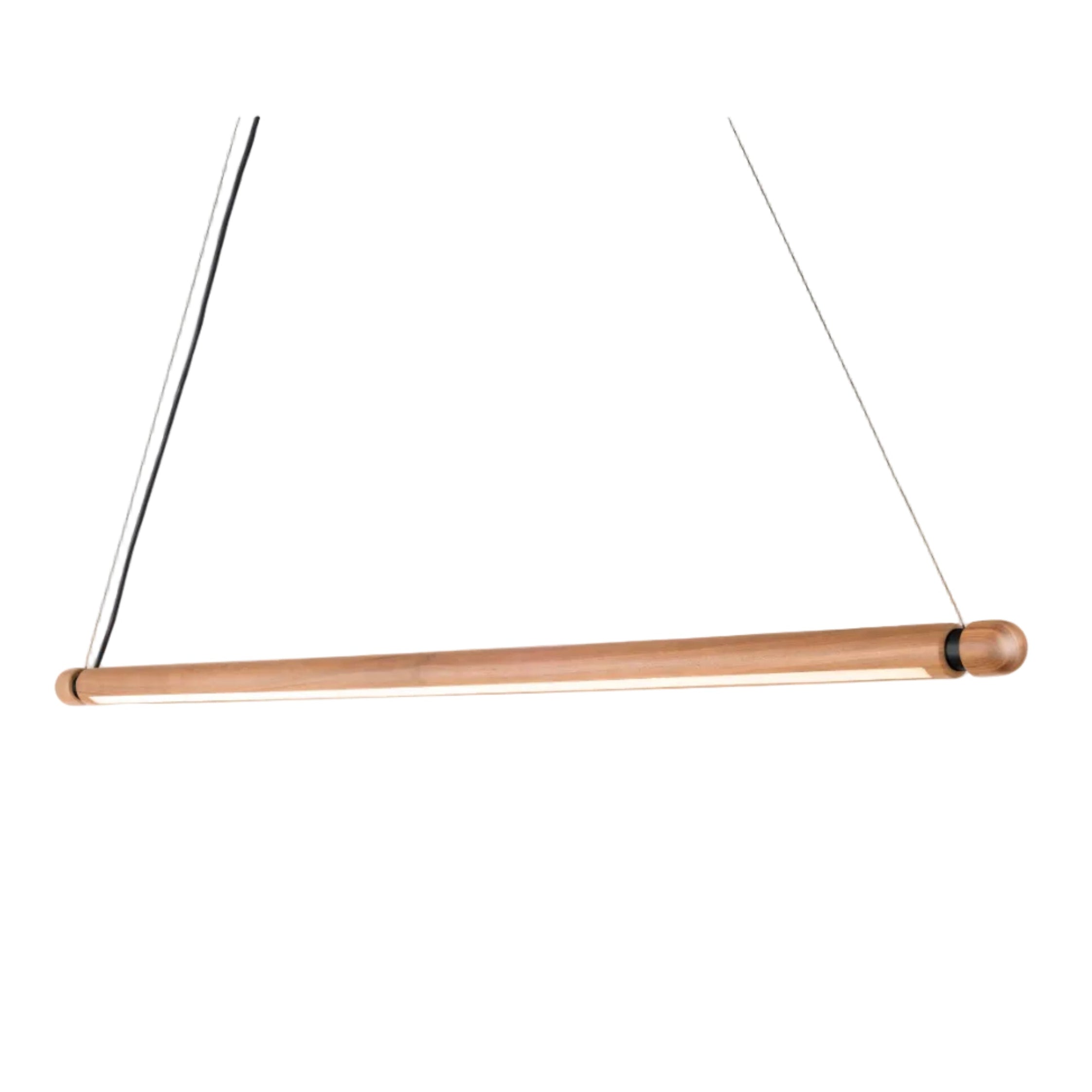 Lampa wisząca LINEA H drewno dębowe z grafitowym wykończeniem – Nomon
