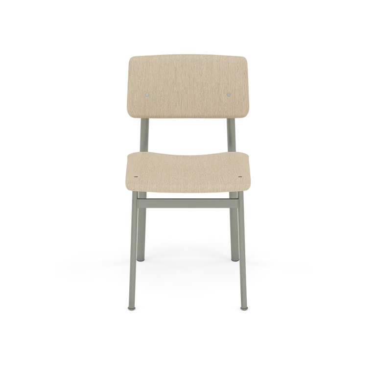 LOFT Chair with Oak Veneer and Dirty Green Base
