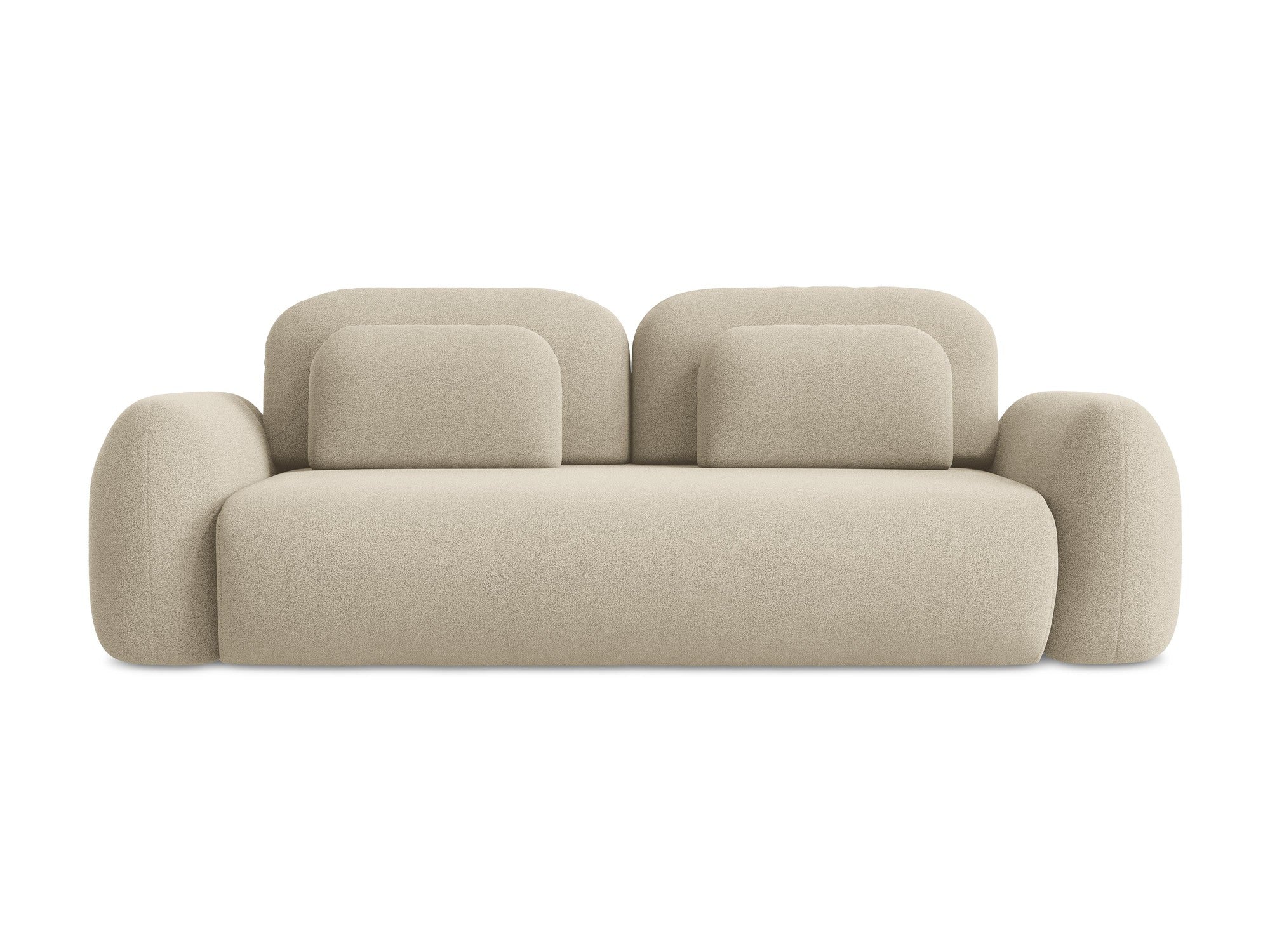 3-Seater Sofa with Sleeping Function LOHI Dark Beige Boucle