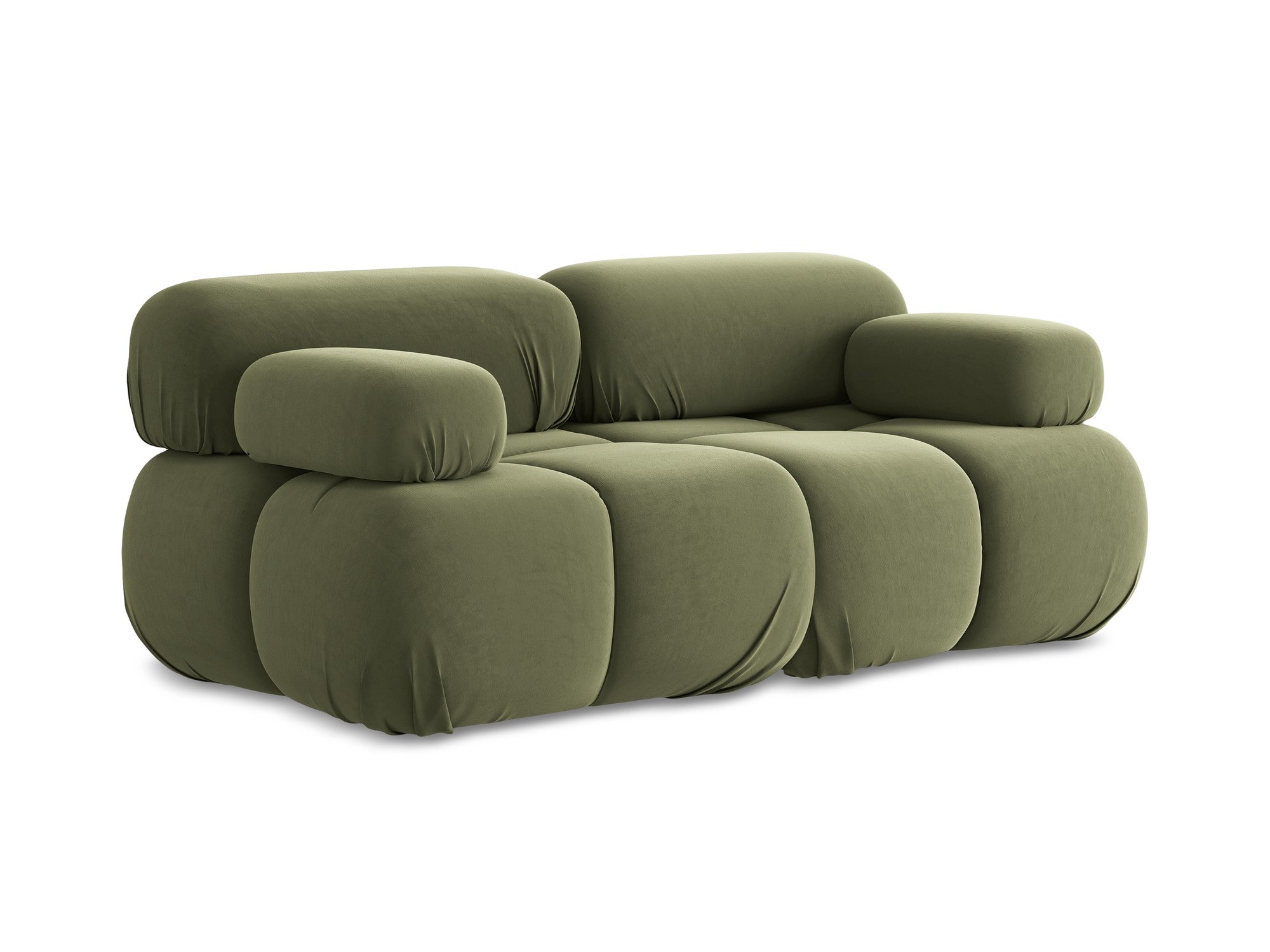 Sofa modulární sametová 2-osobová LOKUA olivová