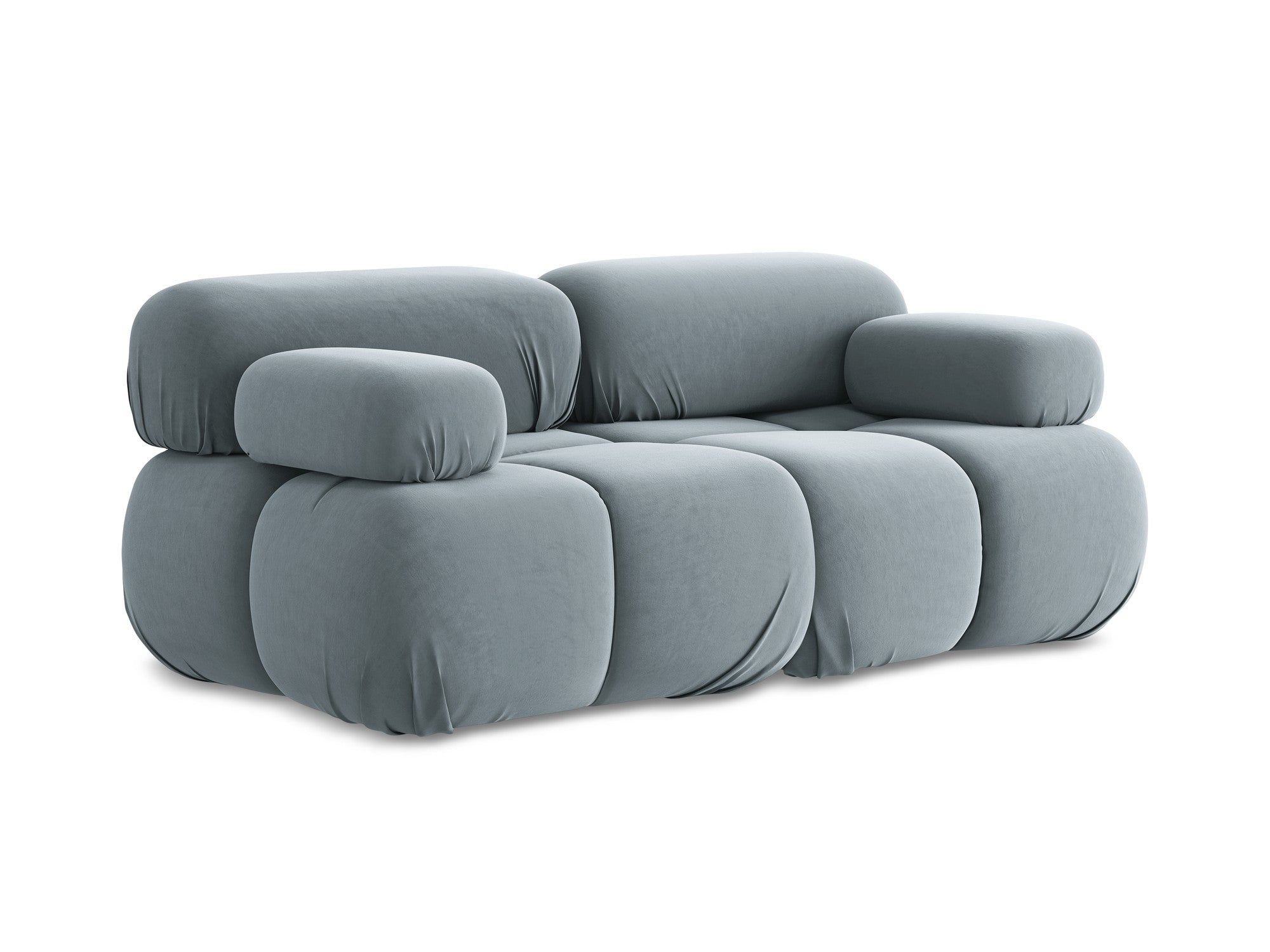 Velvet modular sofa for 2 people LOKUA light blue