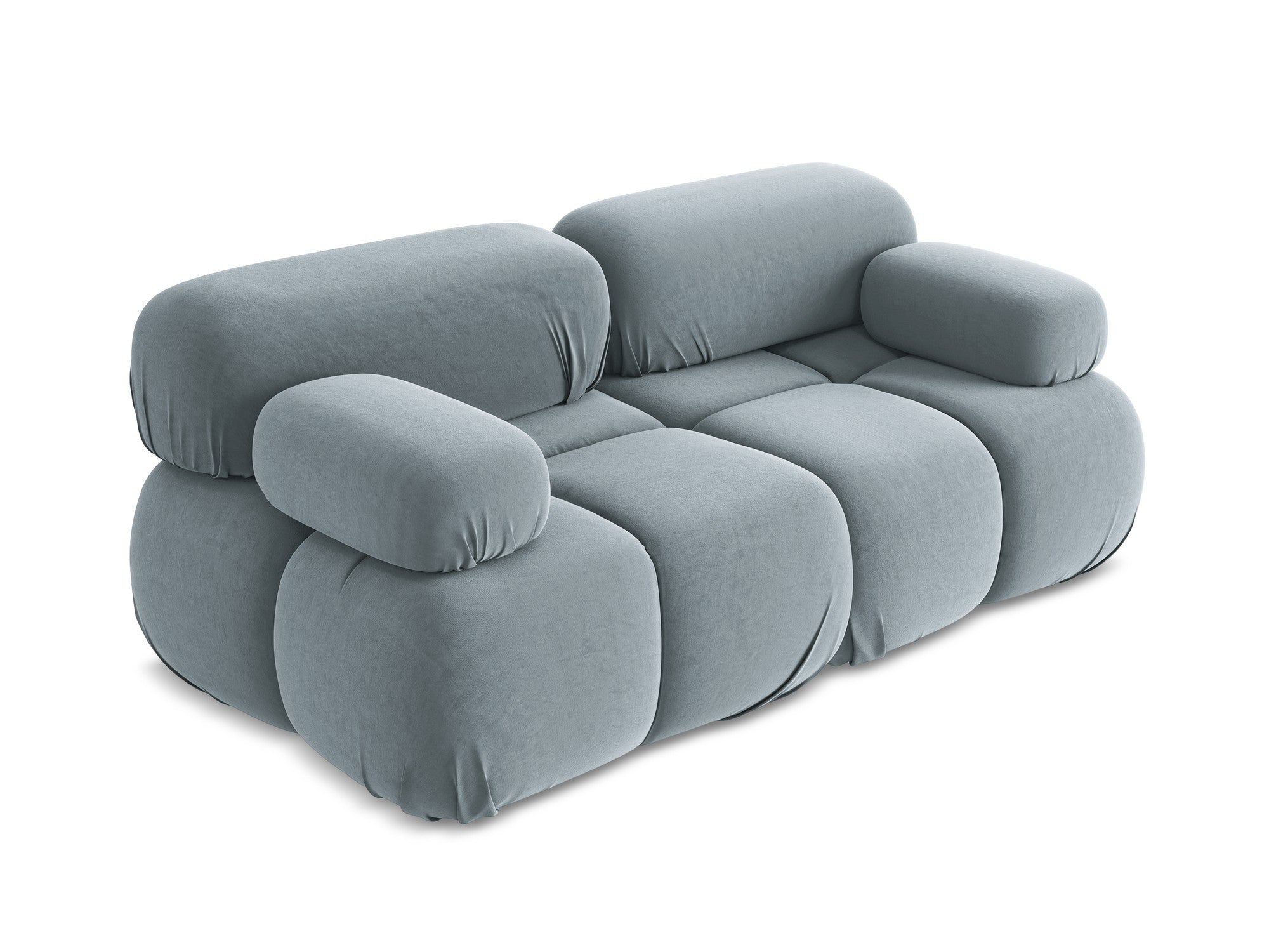 Velvet modular sofa for 2 people LOKUA light blue
