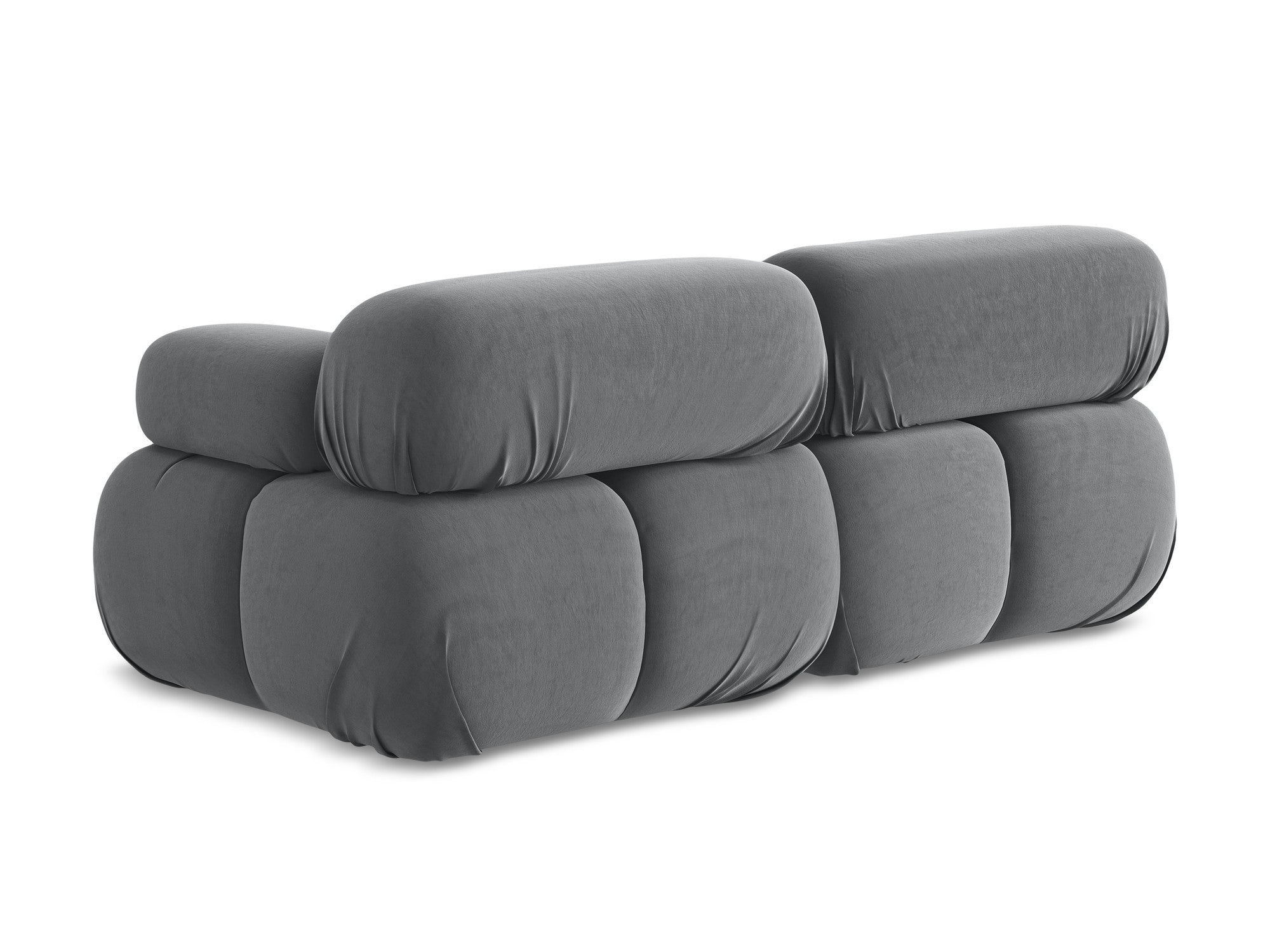 Sofa modulární sametová 2-místná LOKUA ocelově šedá