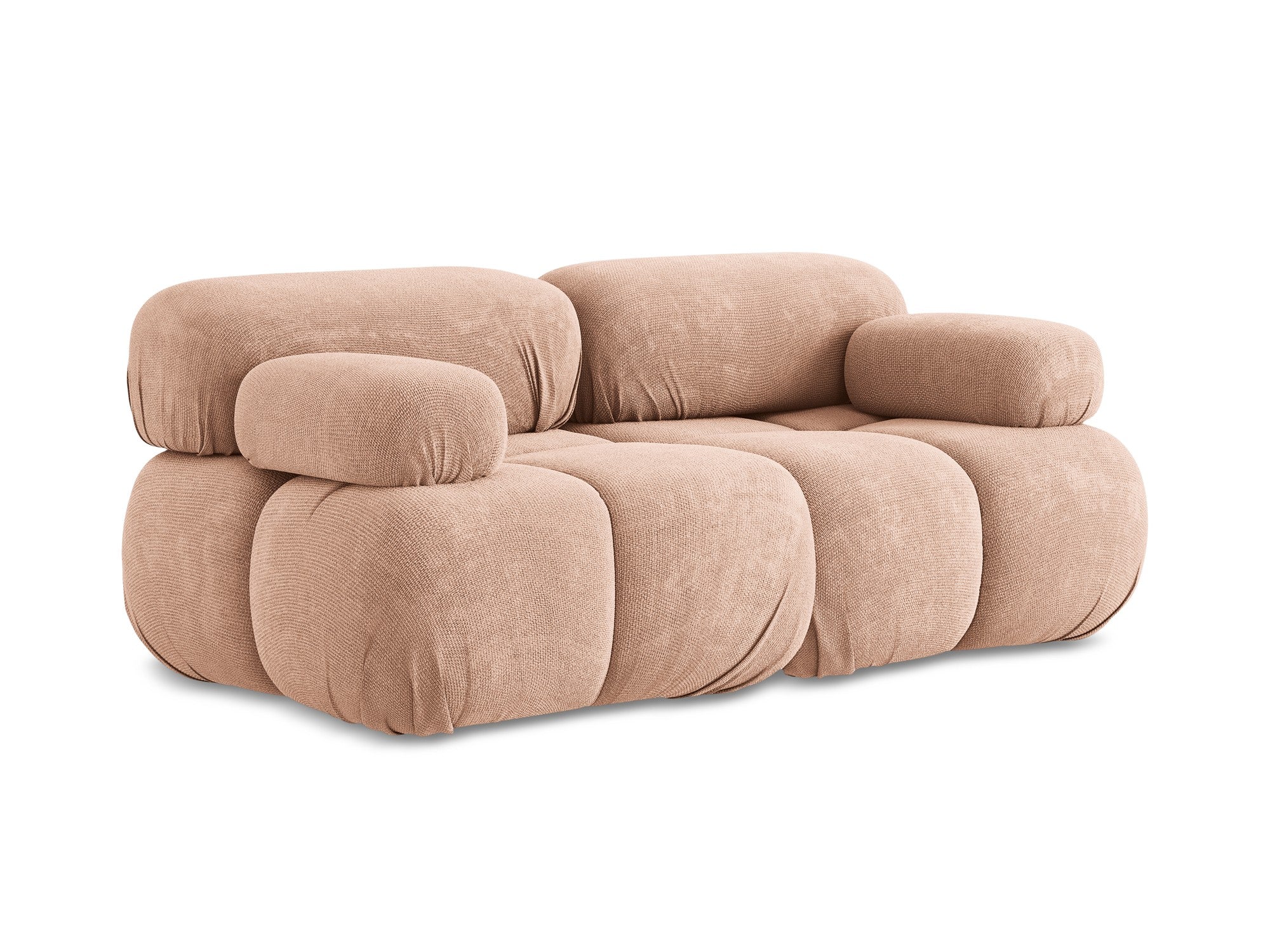 Modular 2-Seater Sofa LOKUA Peach Chenille