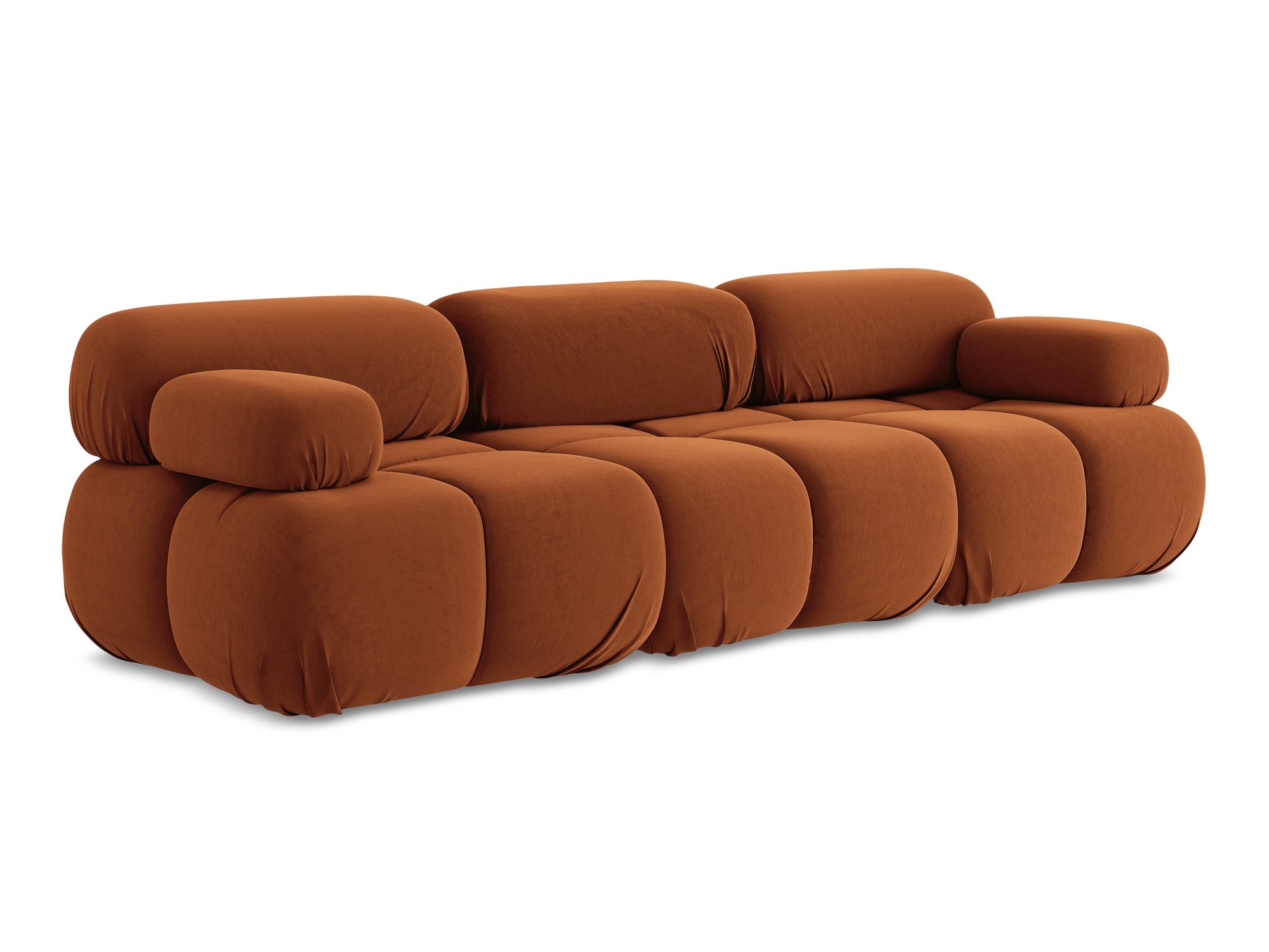 Velvet modular sofa for 3 people LOKUA terracotta