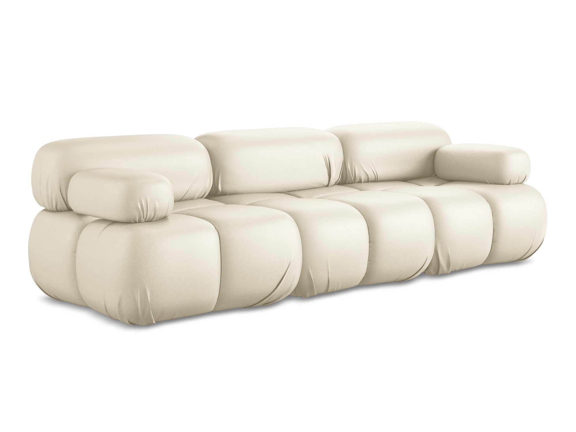 Modulární pohovka pro 3 osoby LOKUA světle béžová ekologická kůže