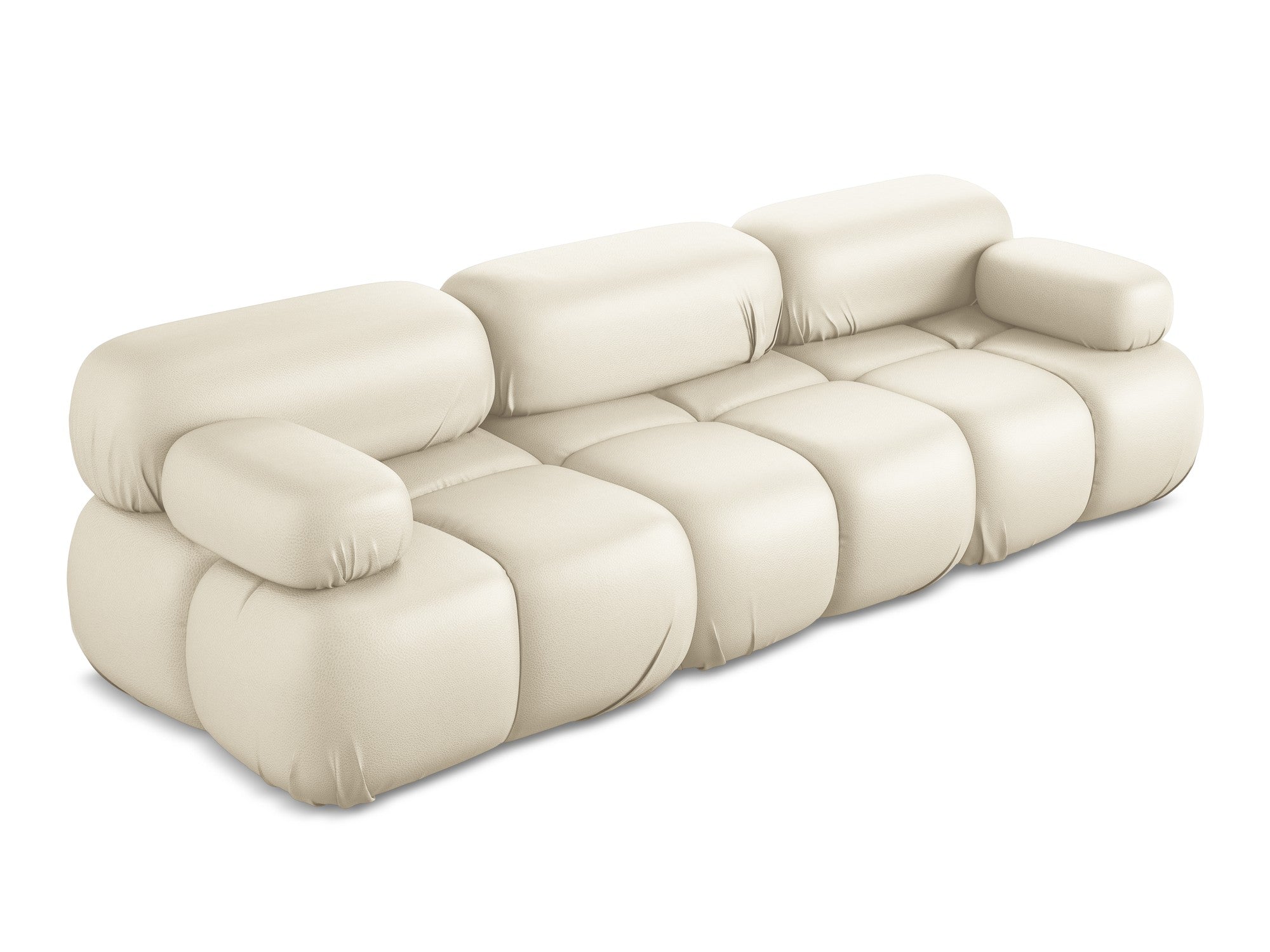 Modulární pohovka pro 3 osoby LOKUA světle béžová ekologická kůže