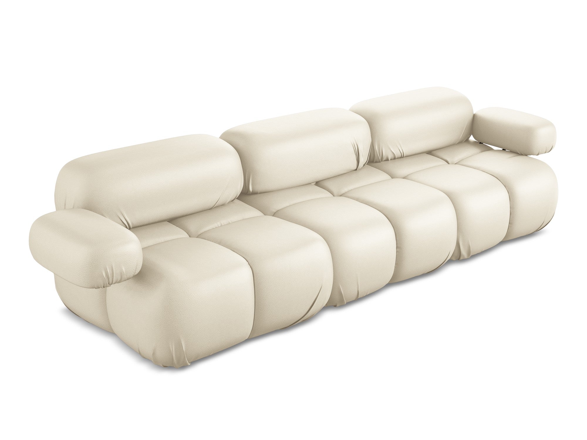 Modulární pohovka pro 3 osoby LOKUA světle béžová ekologická kůže