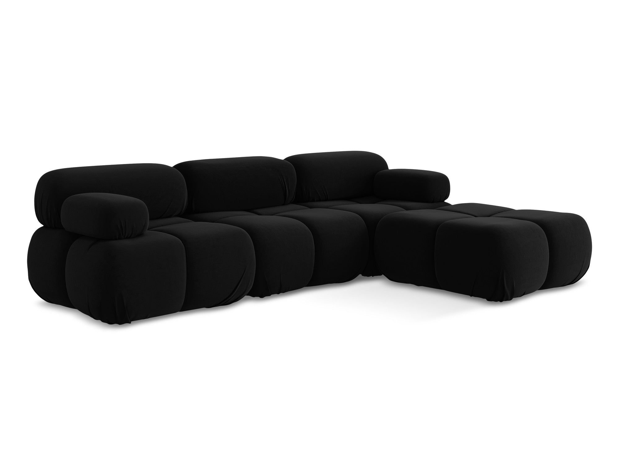 Universal velvet modular corner sofa LOKUA black