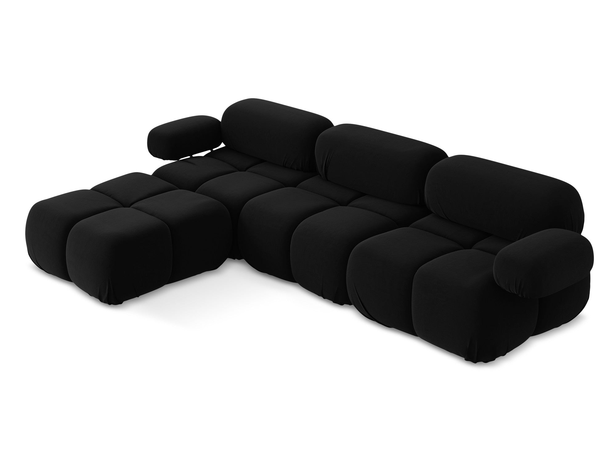 Universal velvet modular corner sofa LOKUA black