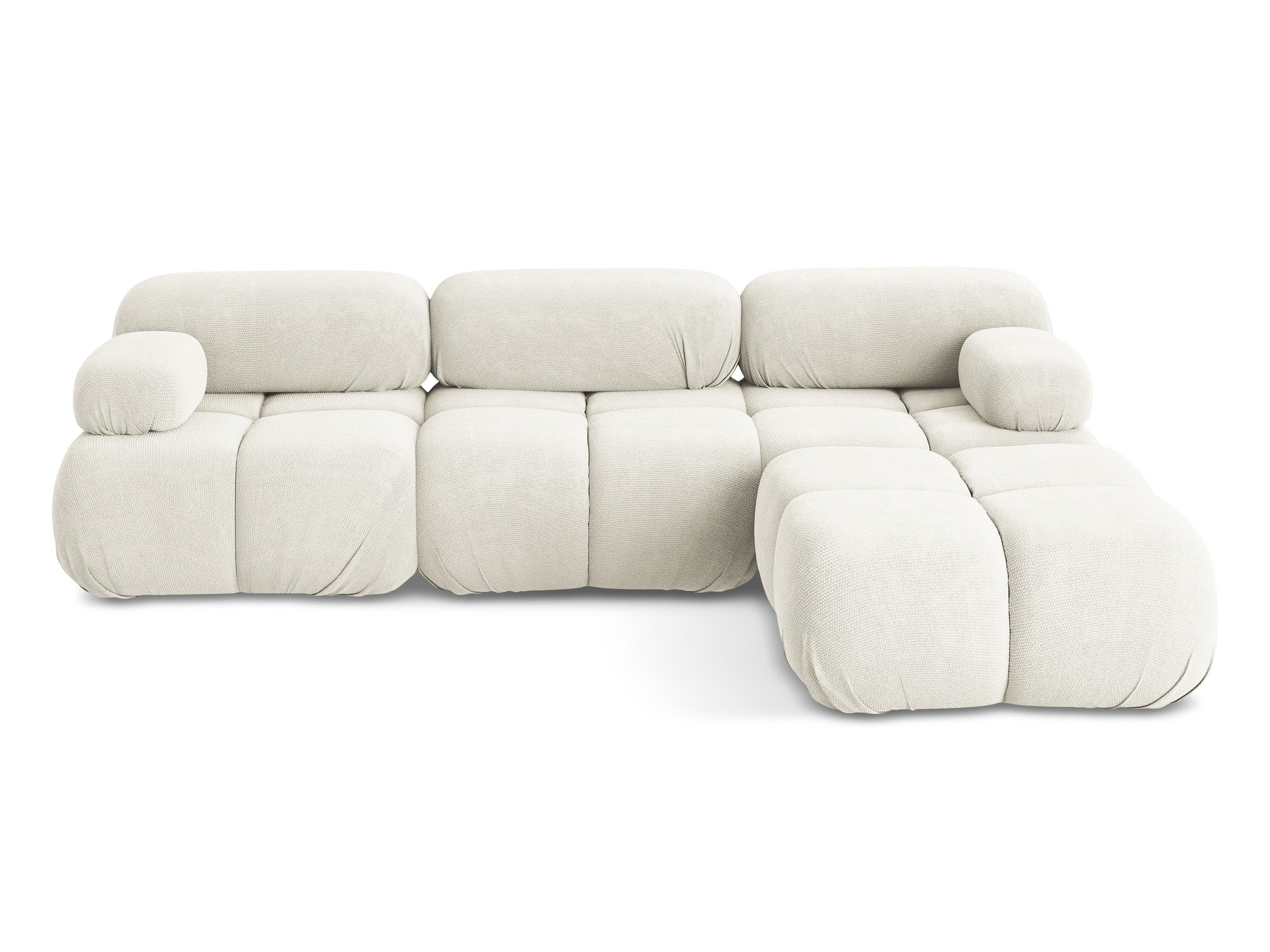 Universal modular corner sofa LOKUA white chenille