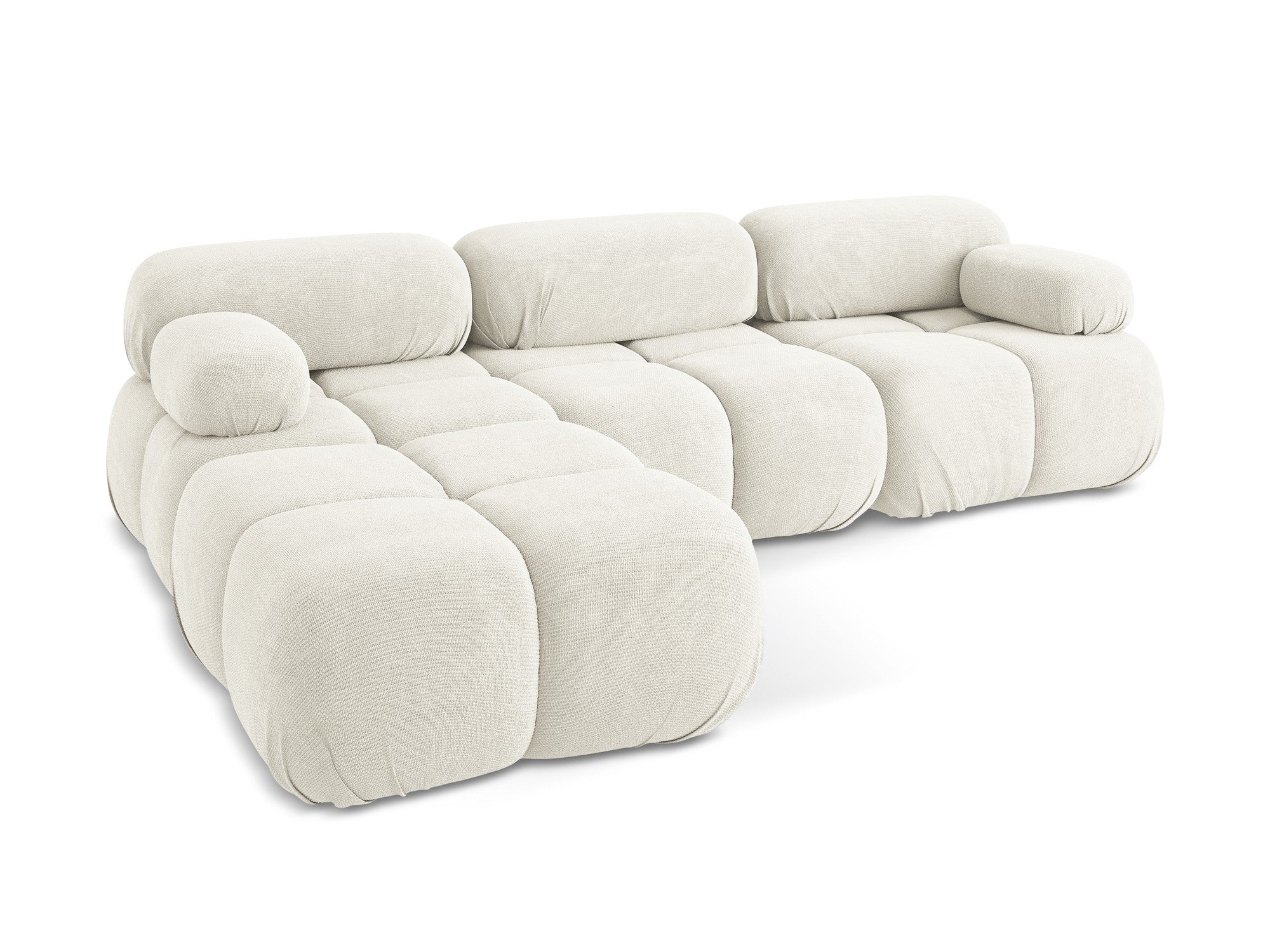 Universal modular corner sofa LOKUA white chenille