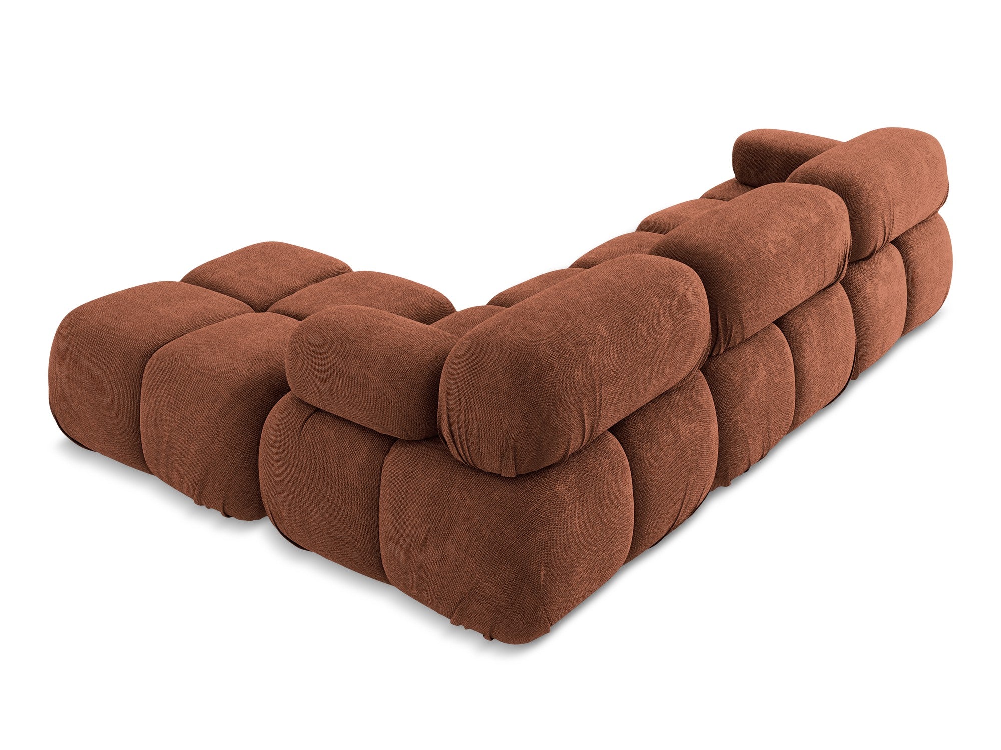 Universal modular corner sofa LOKUA terracotta chenille