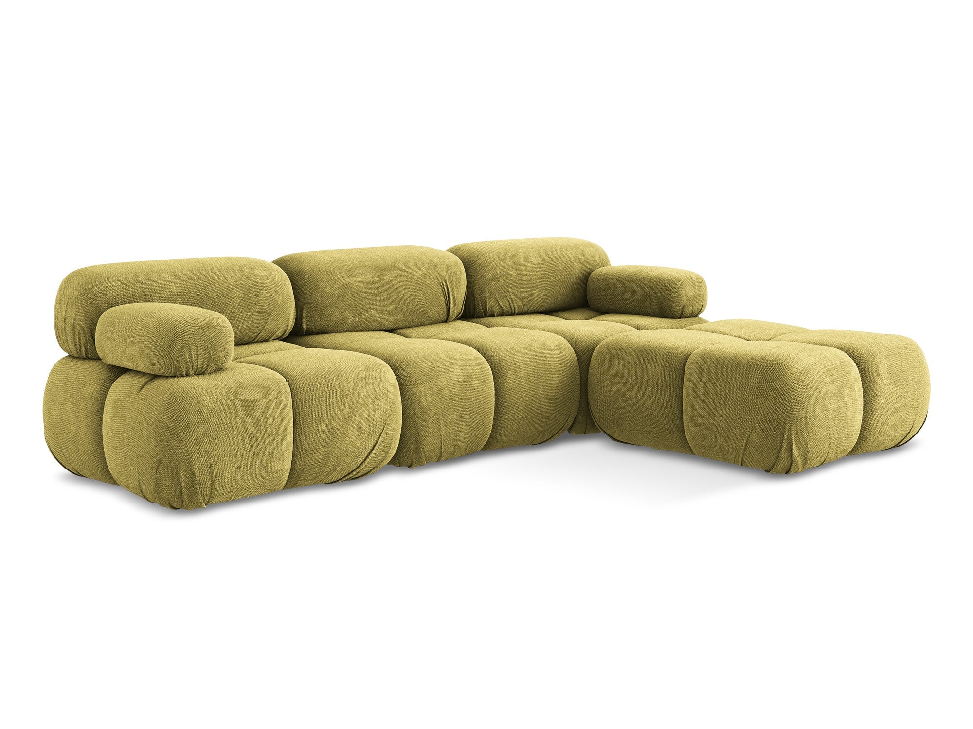 Universal modular corner sofa LOKUA lime chenille