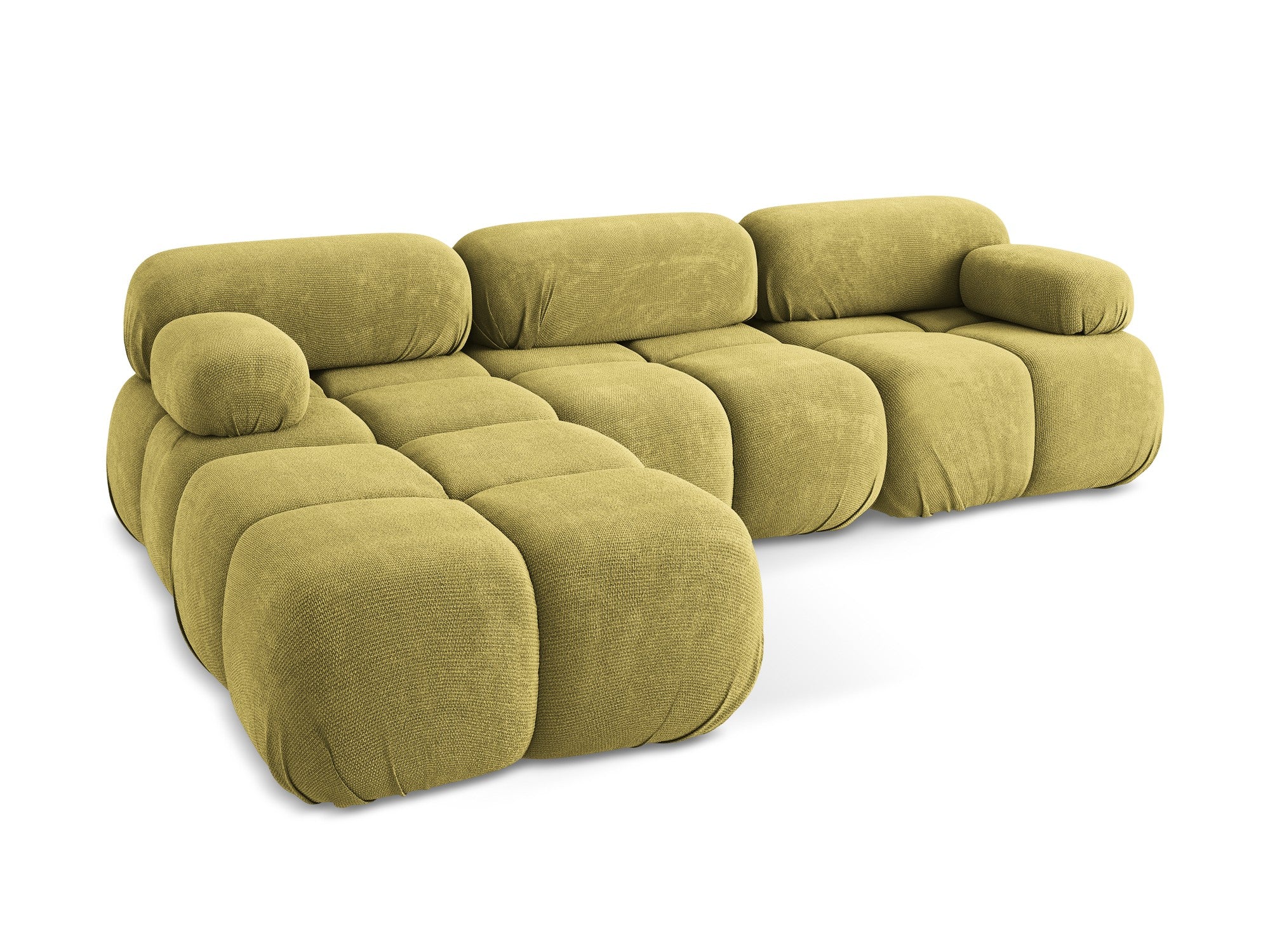 Universal modular corner sofa LOKUA lime chenille