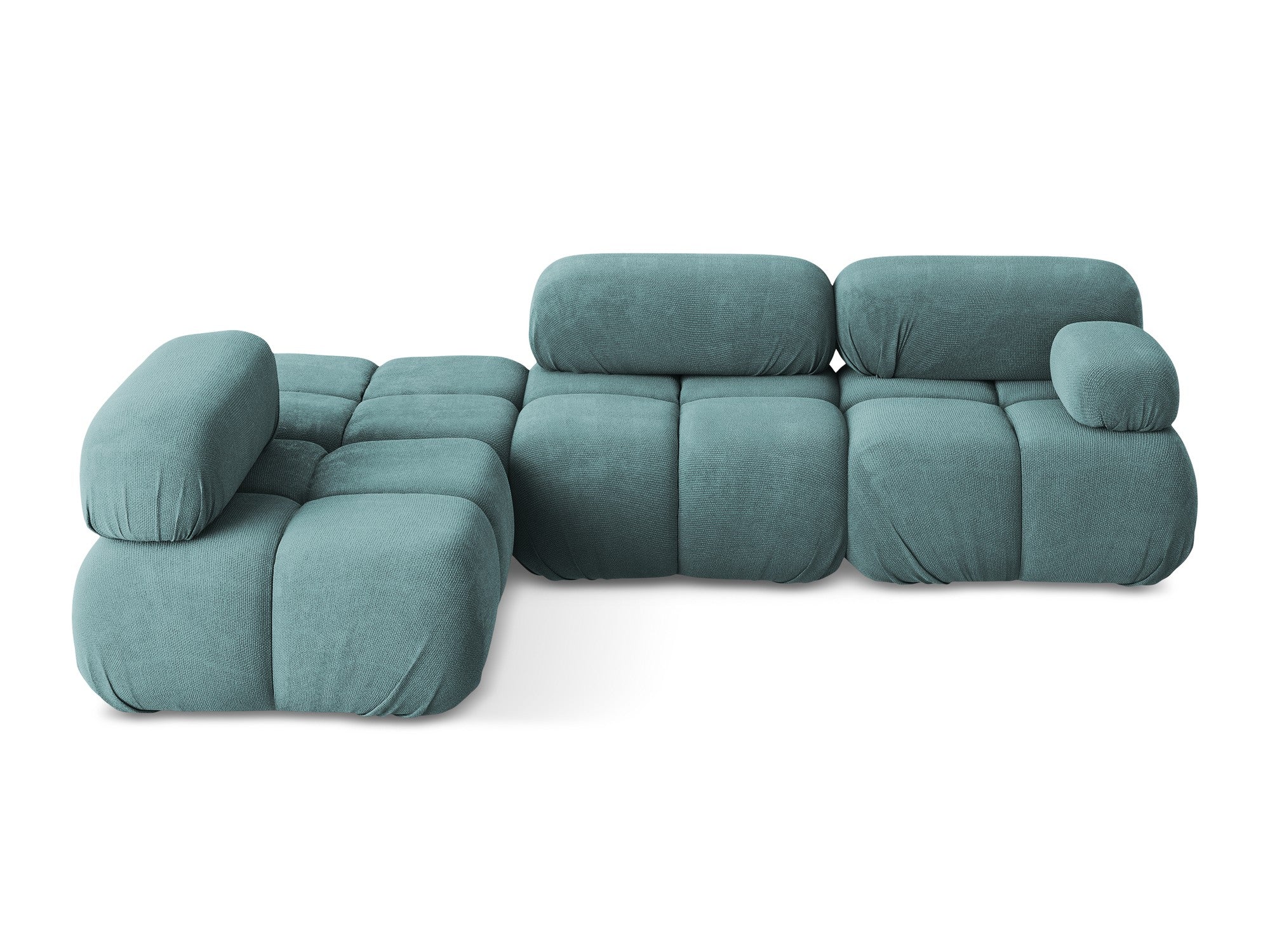 Left-sided modular corner sofa LOKUA denim blue chenille