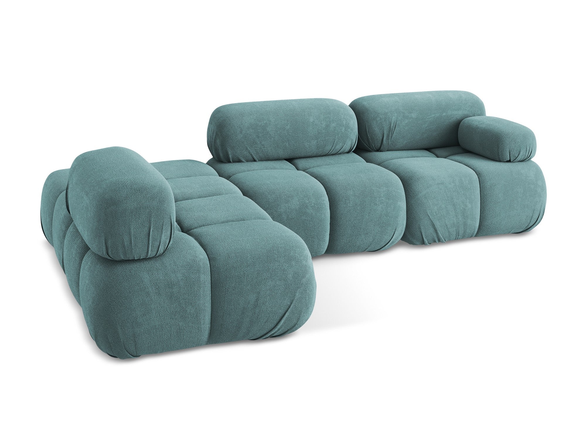 Left-sided modular corner sofa LOKUA denim blue chenille