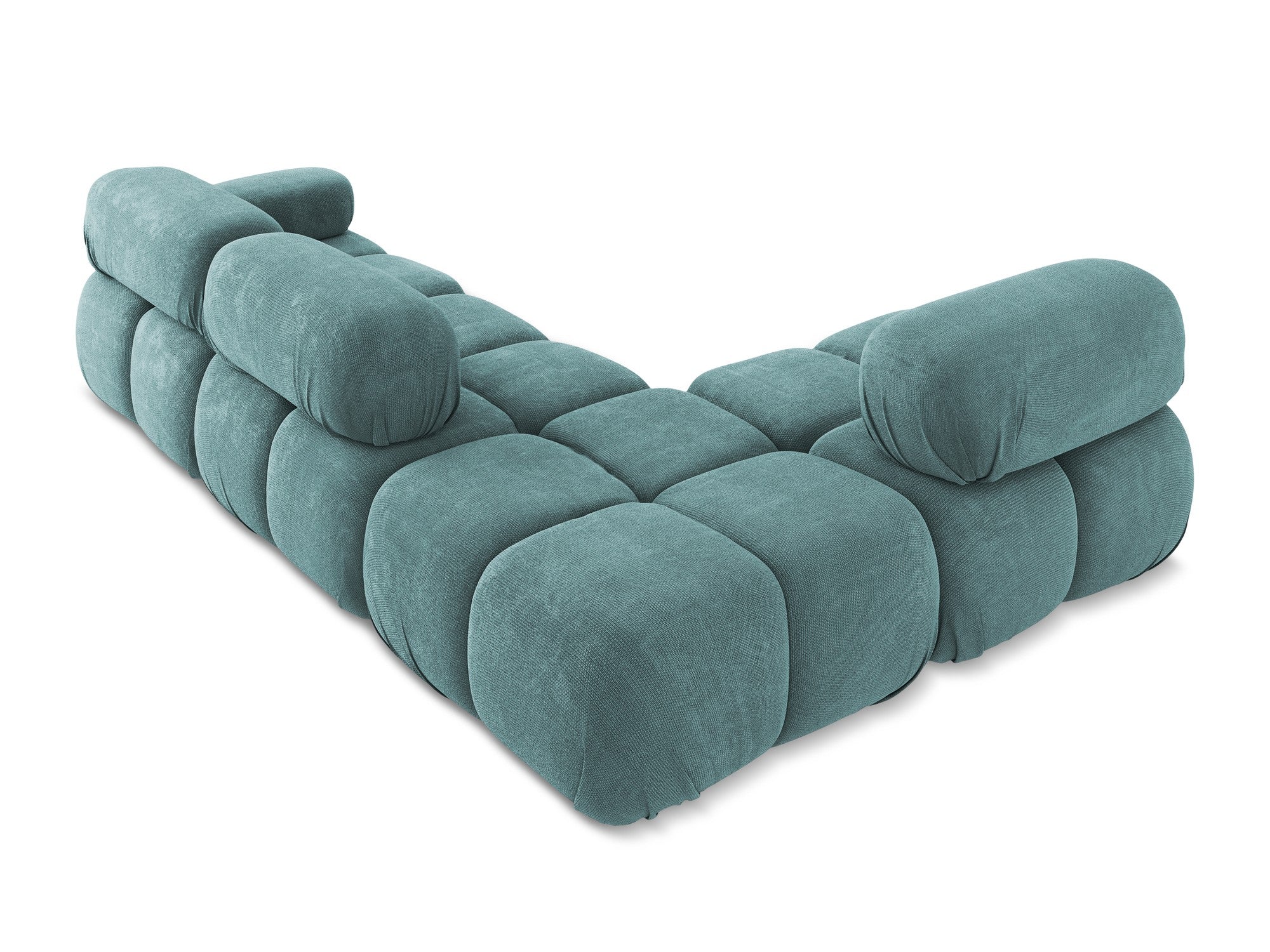 Left-sided modular corner sofa LOKUA denim blue chenille