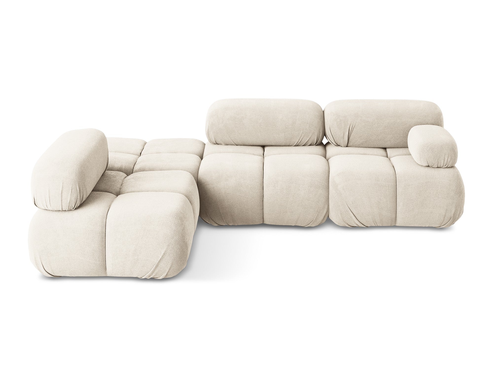 Left-sided modular corner sofa LOKUA light beige chenille