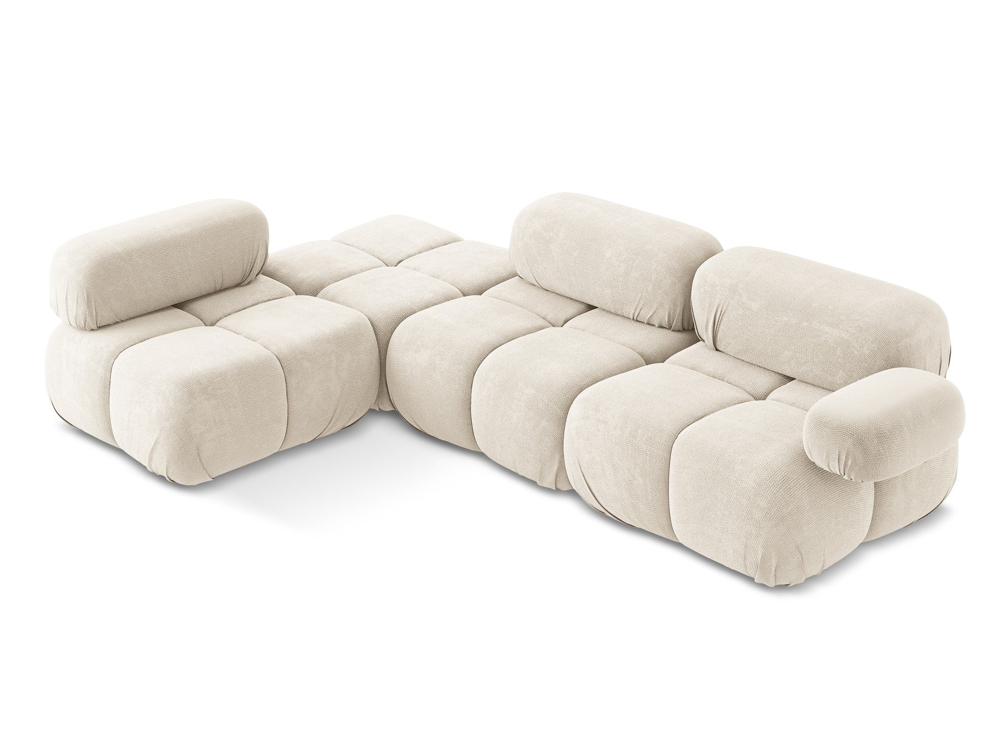 Left-sided modular corner sofa LOKUA light beige chenille