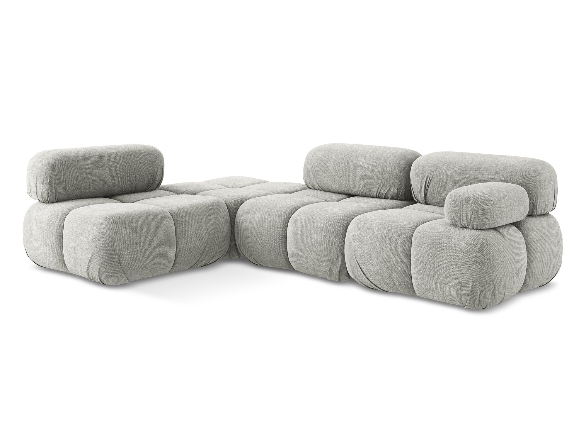 Left-sided modular corner sofa LOKUA light gray chenille