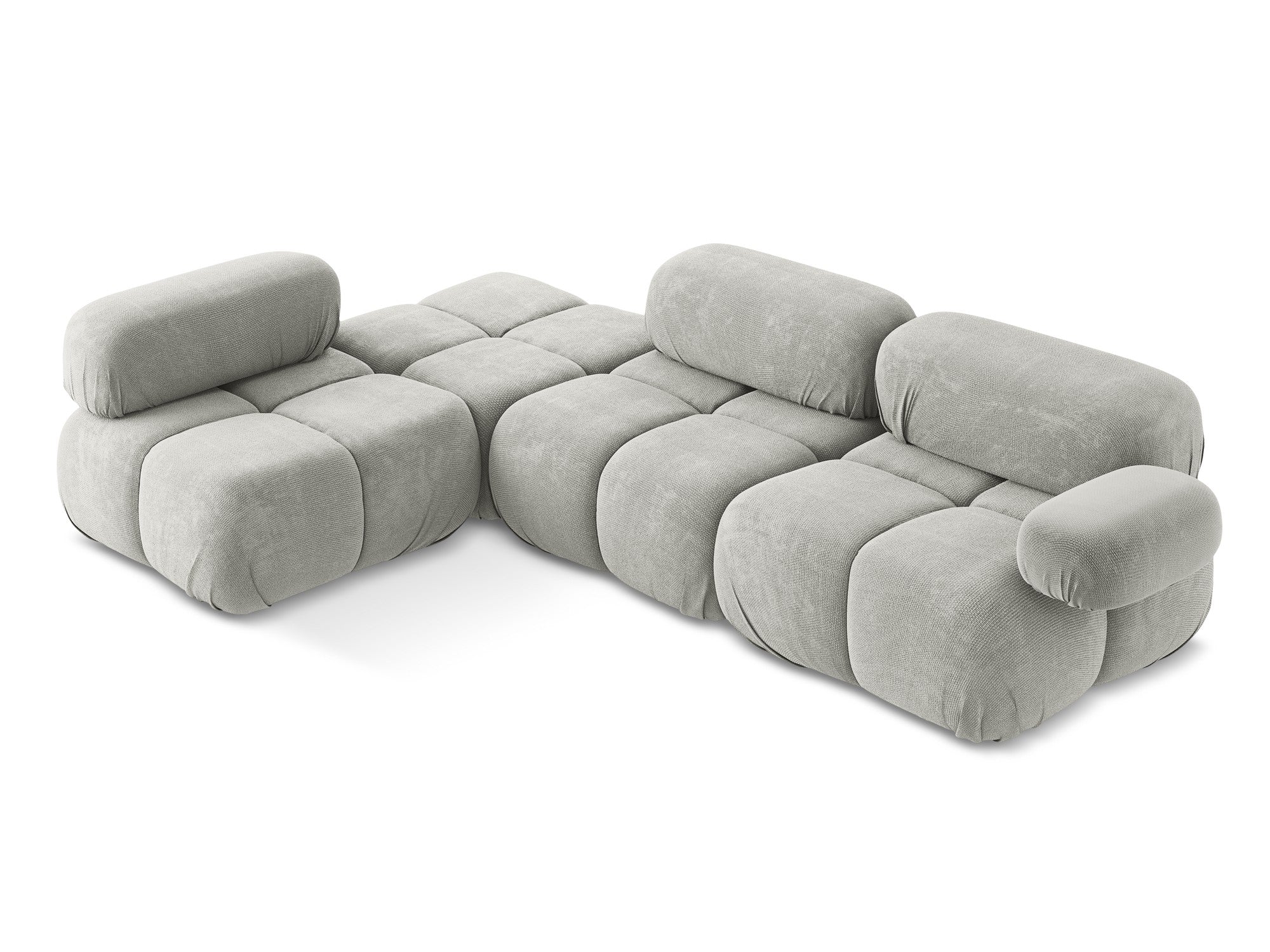 Left-sided modular corner sofa LOKUA light gray chenille