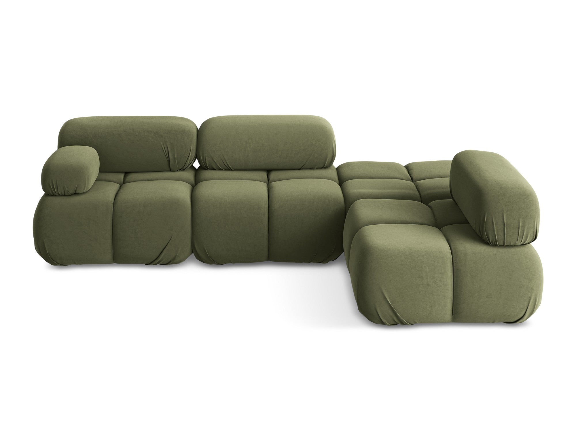 Olive Right-Hand Velvet Modular Corner Sofa LOKUA
