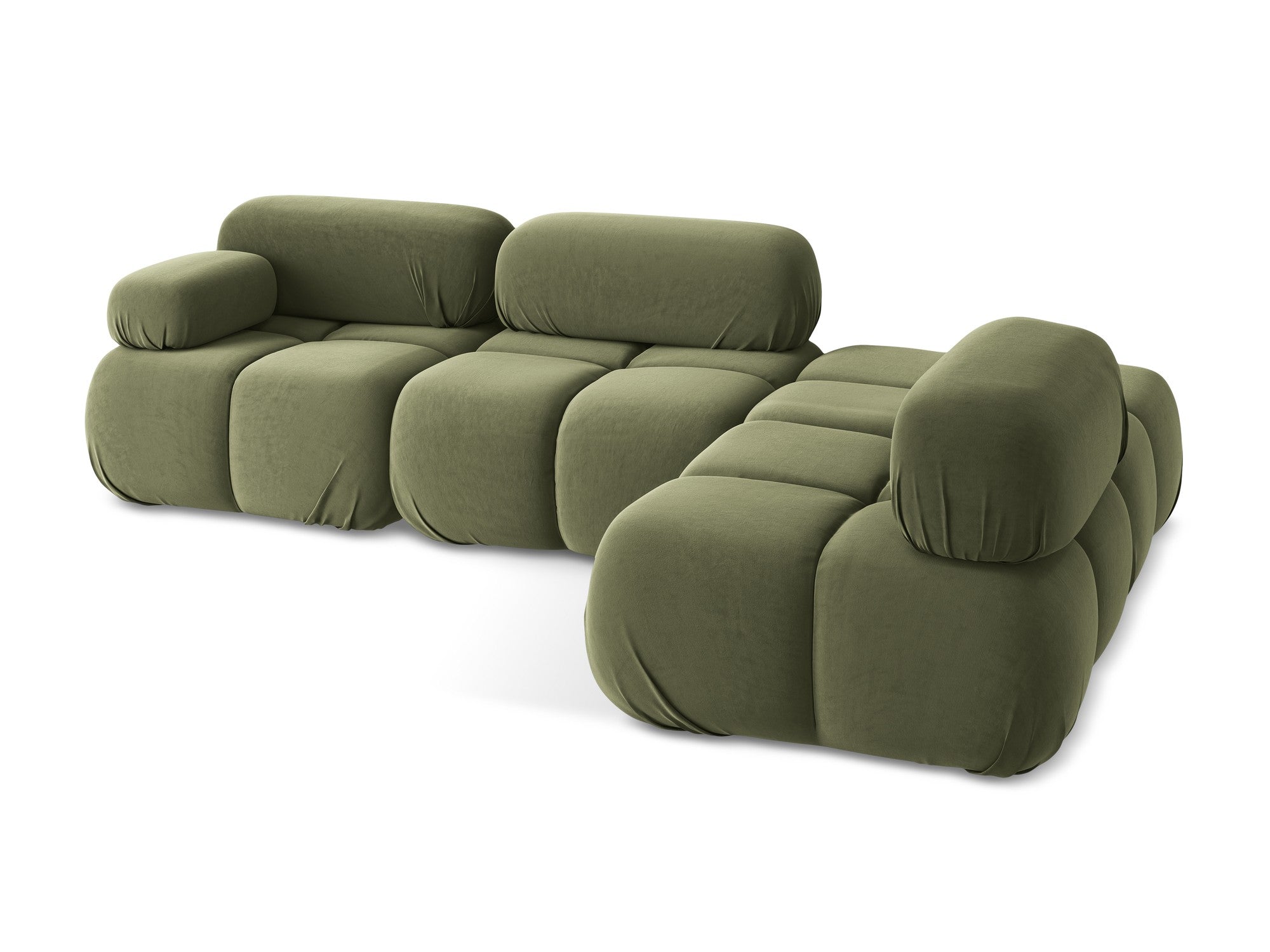 Olive Right-Hand Velvet Modular Corner Sofa LOKUA