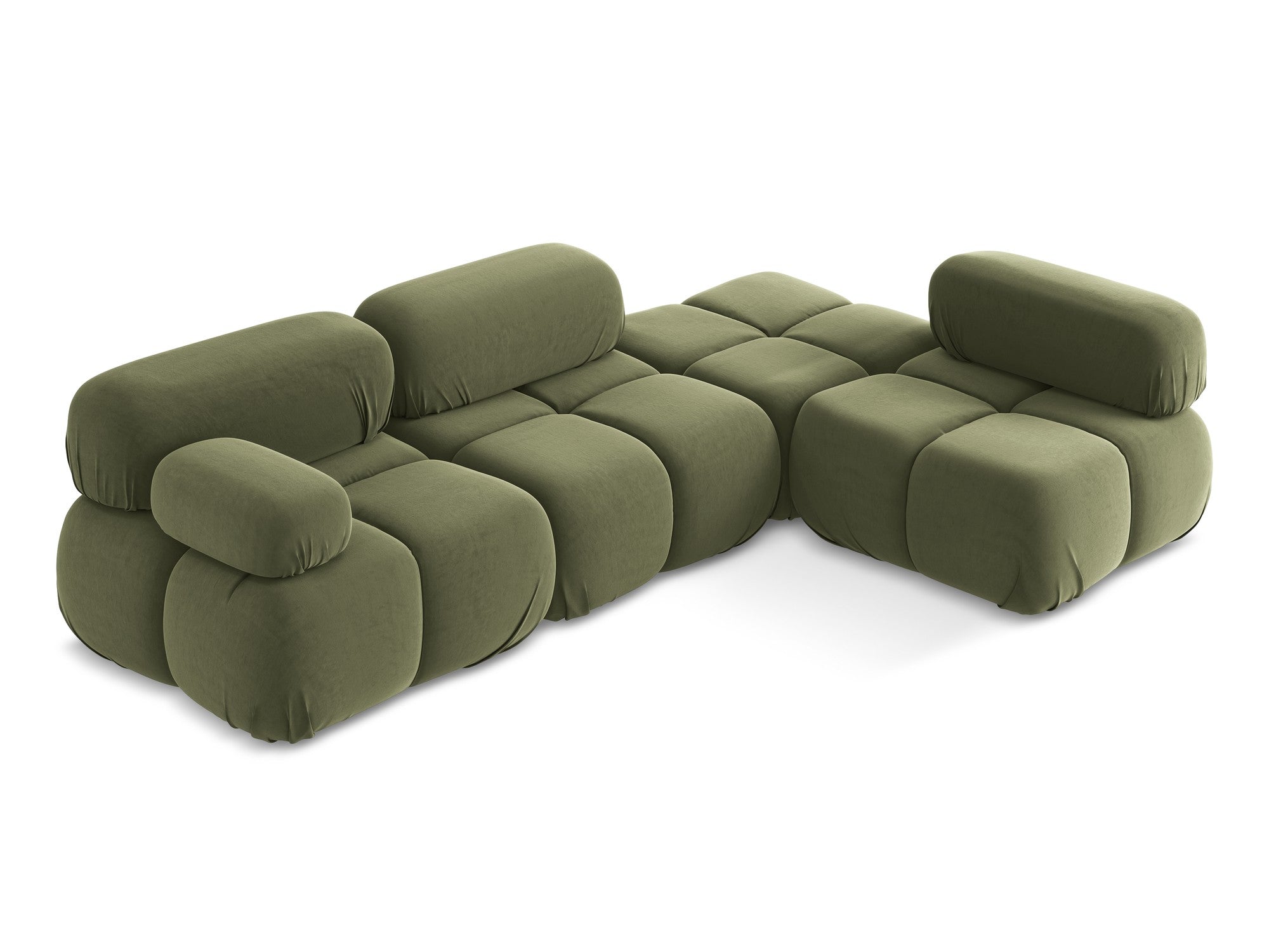 Olive Right-Hand Velvet Modular Corner Sofa LOKUA