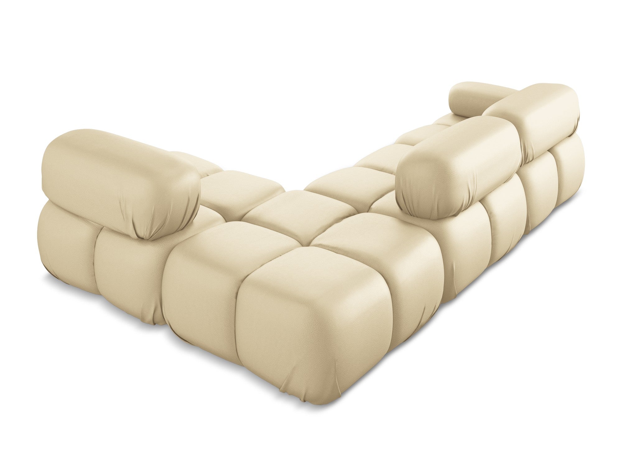 Modulární rohová sedačka pravostranná LOKUA béžová ekologická kůže