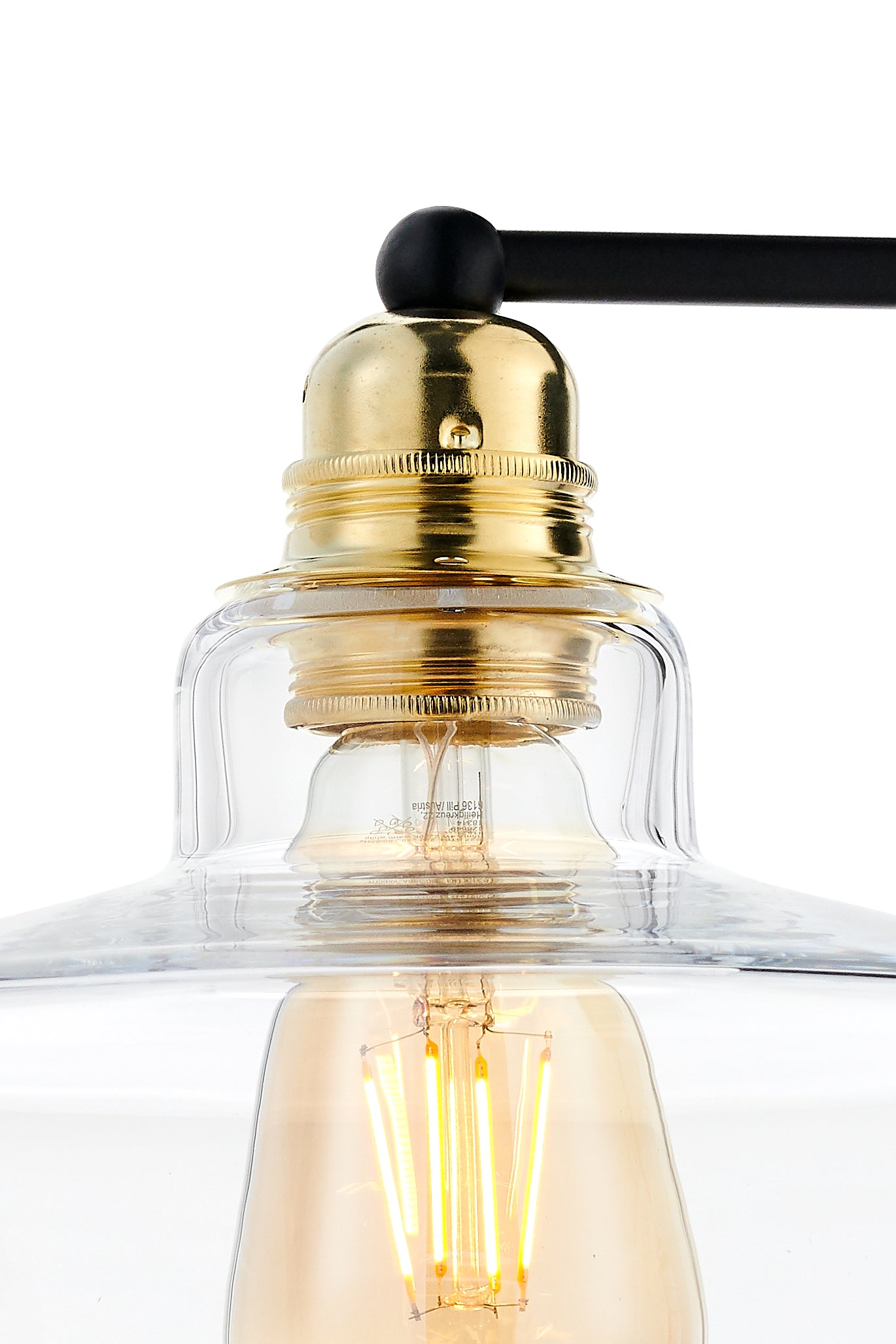 LONGIS III wall lamp transparent with black and gold