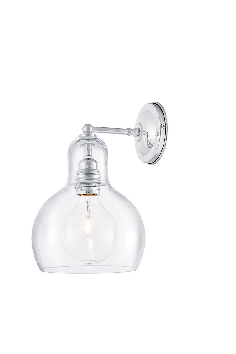 LONGIS I wall lamp transparent with shiny chrome