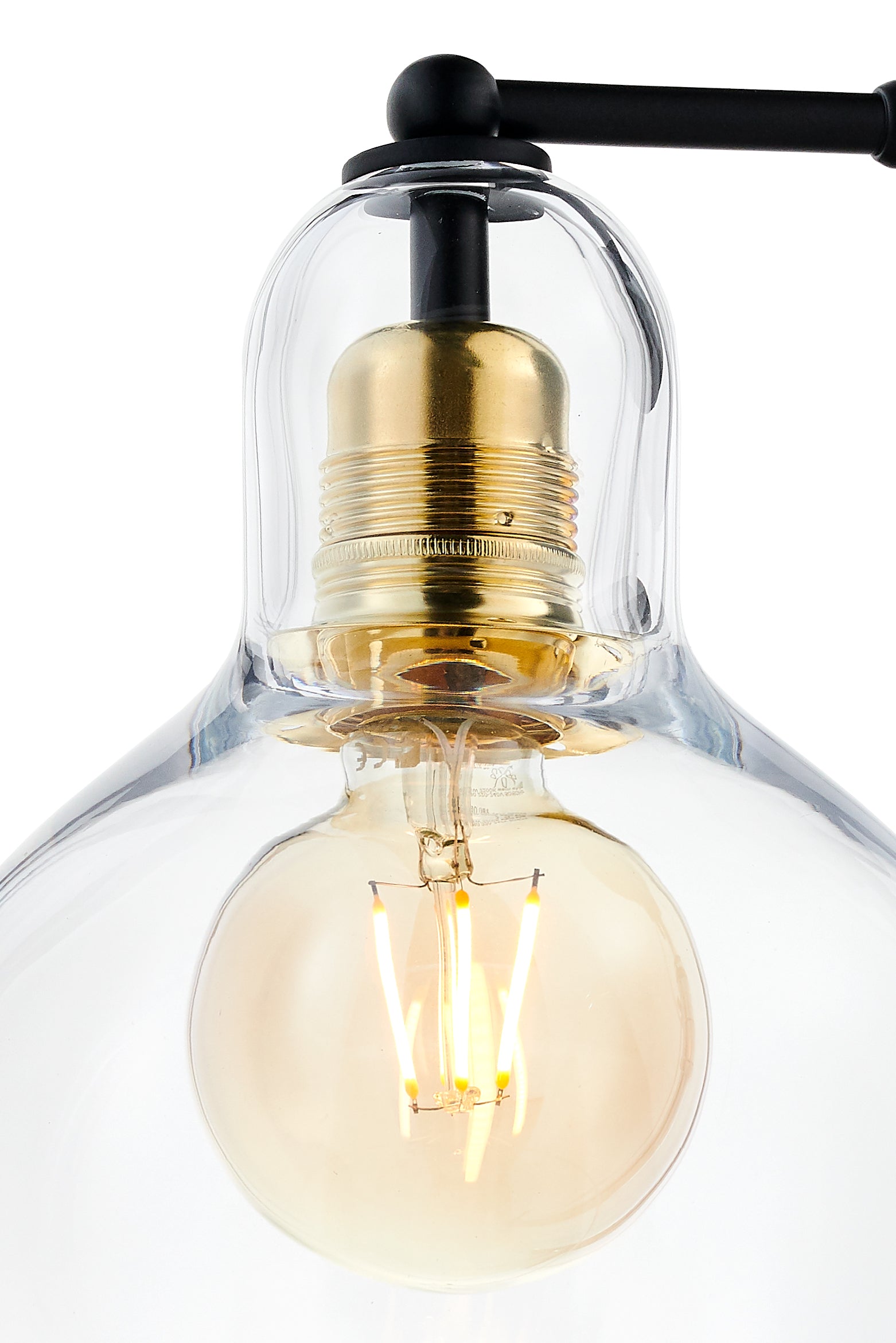 LONGIS I wall lamp transparent with black and gold