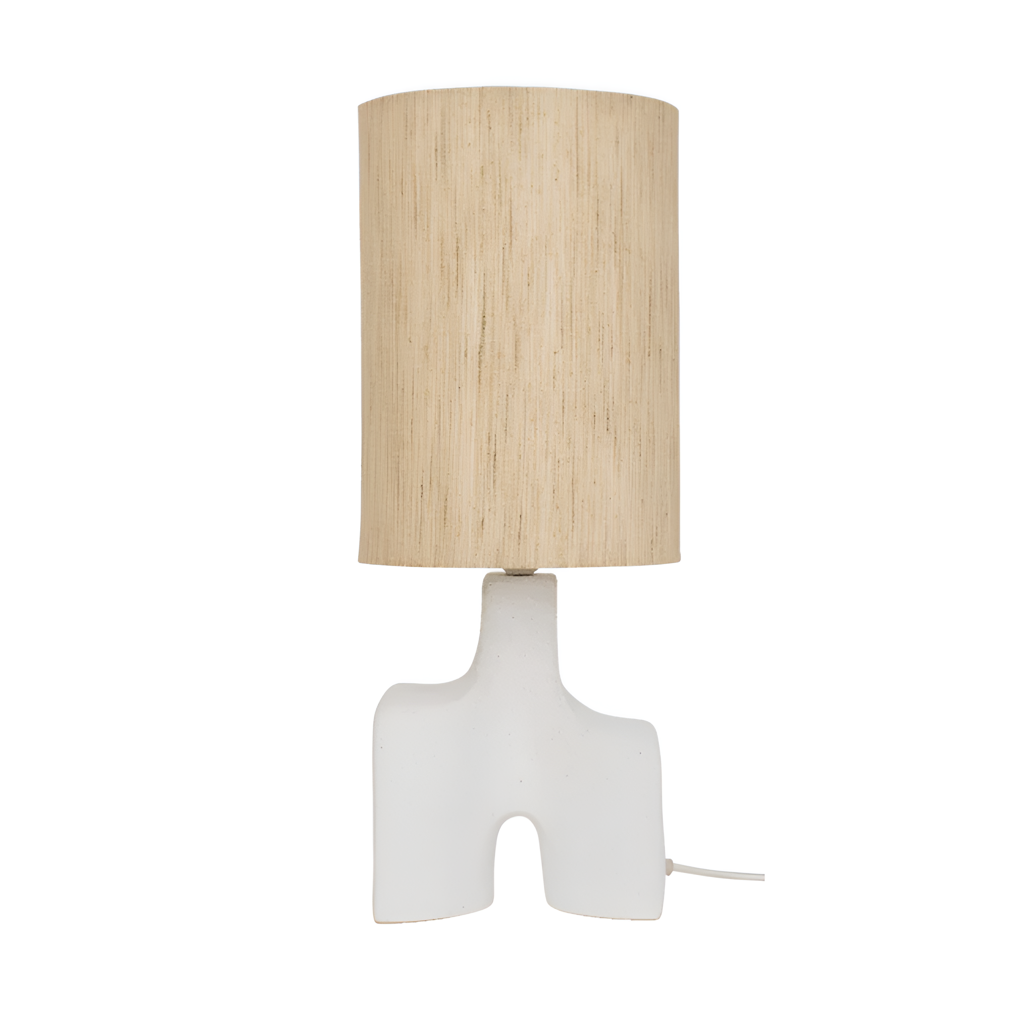 Hikari table lamp Ceramic base with a sand lampshade
