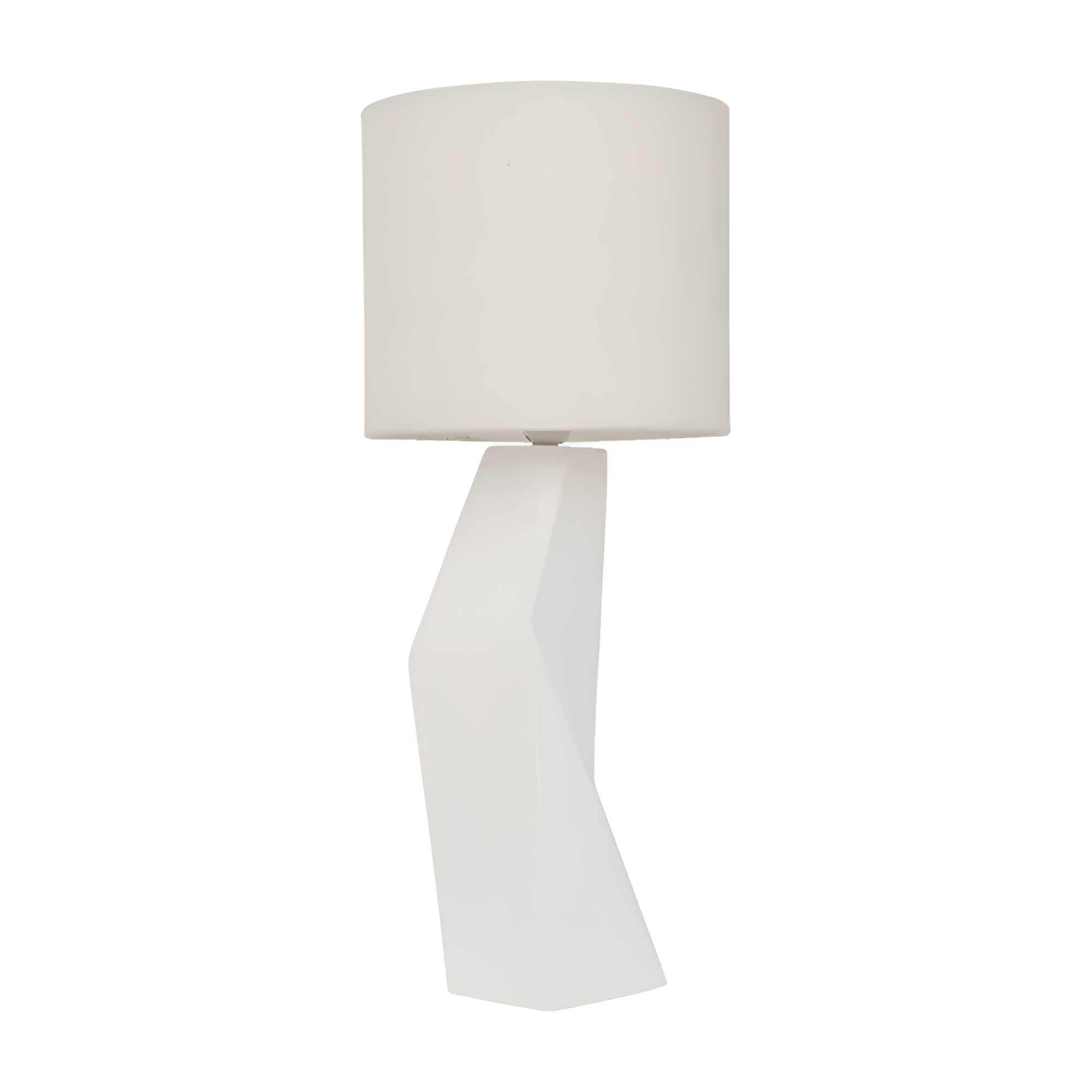 Stolní lampa MiYUKI bílá keramika s bavlněným stínidlem