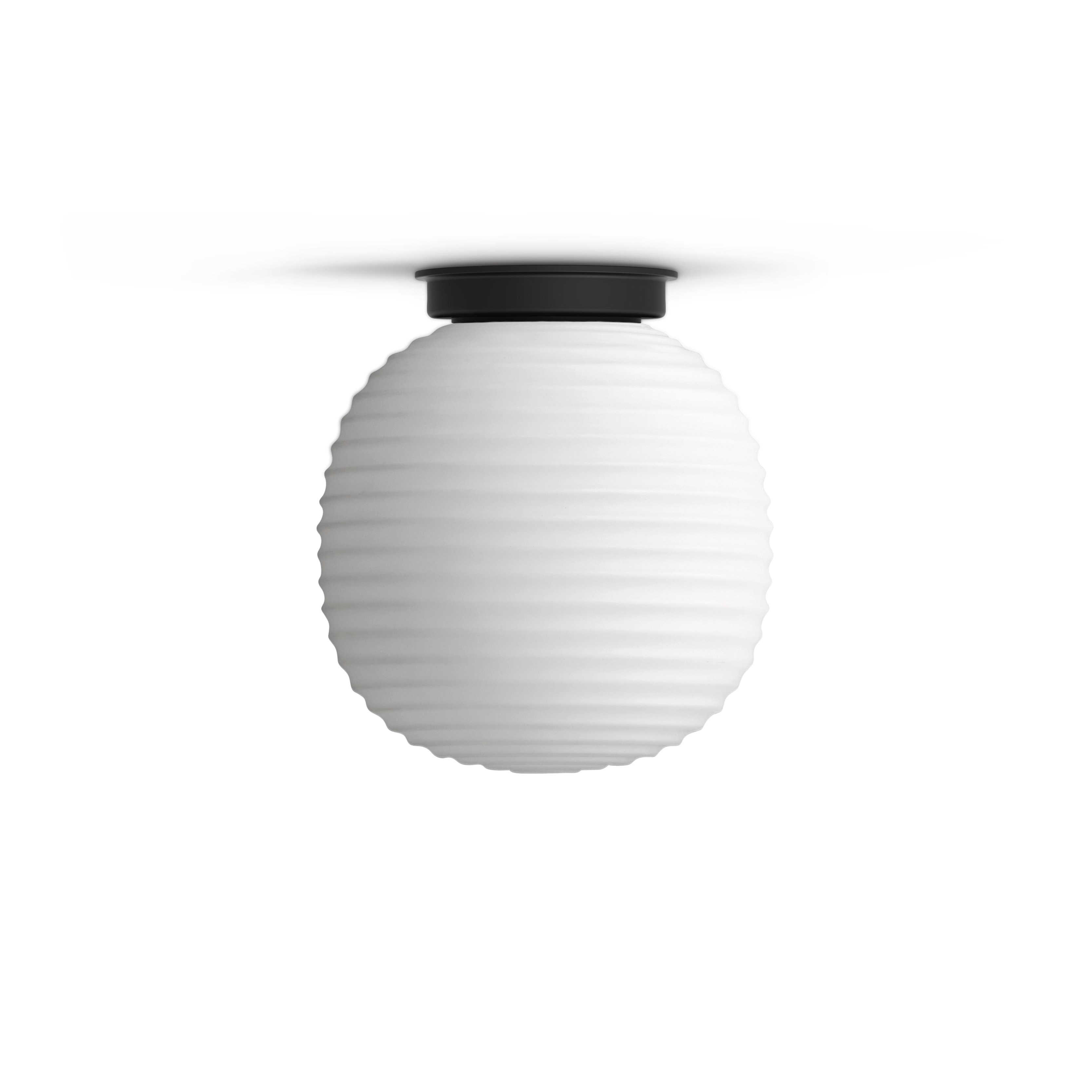 LANTERN ceiling light white with black base