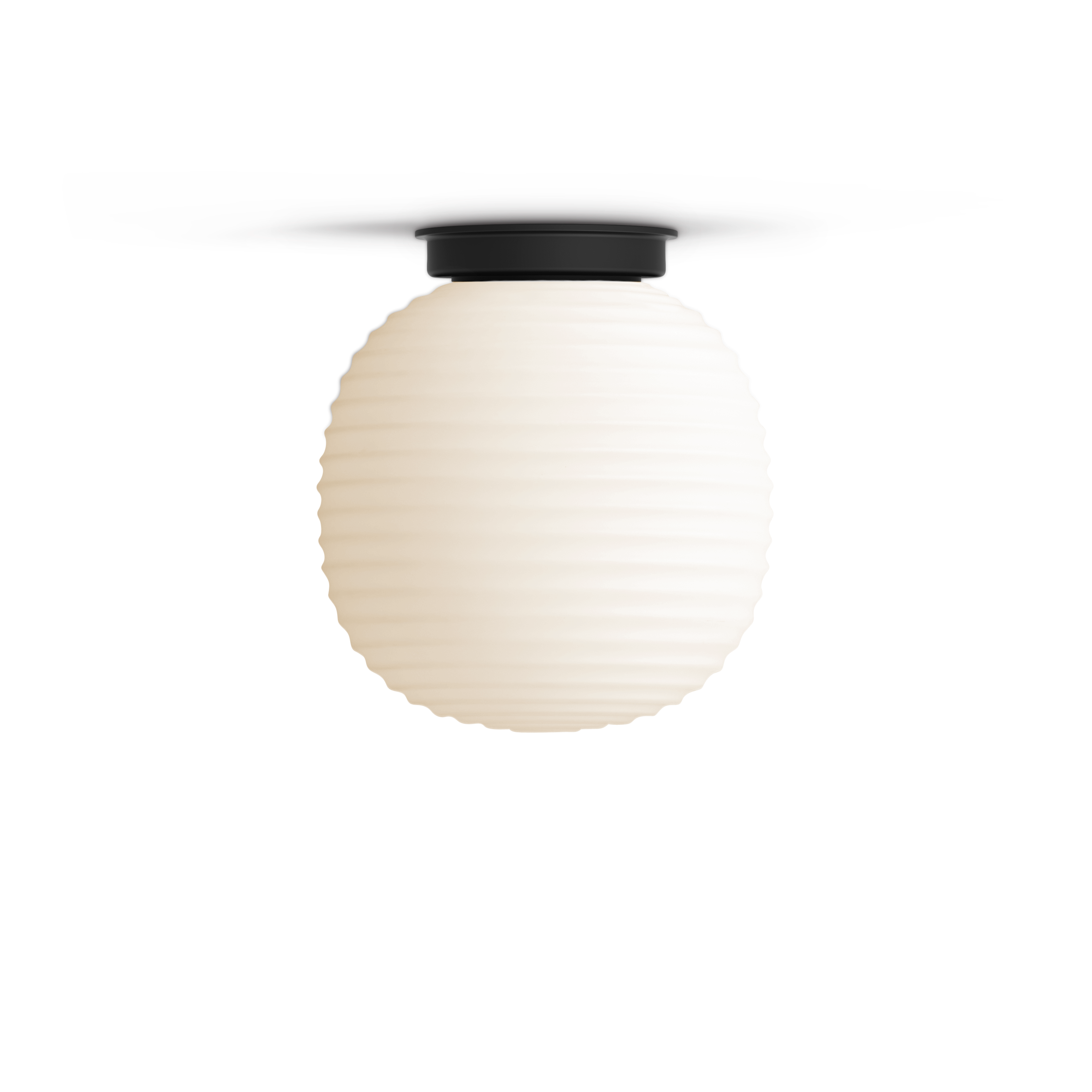 LANTERN ceiling light white with black base
