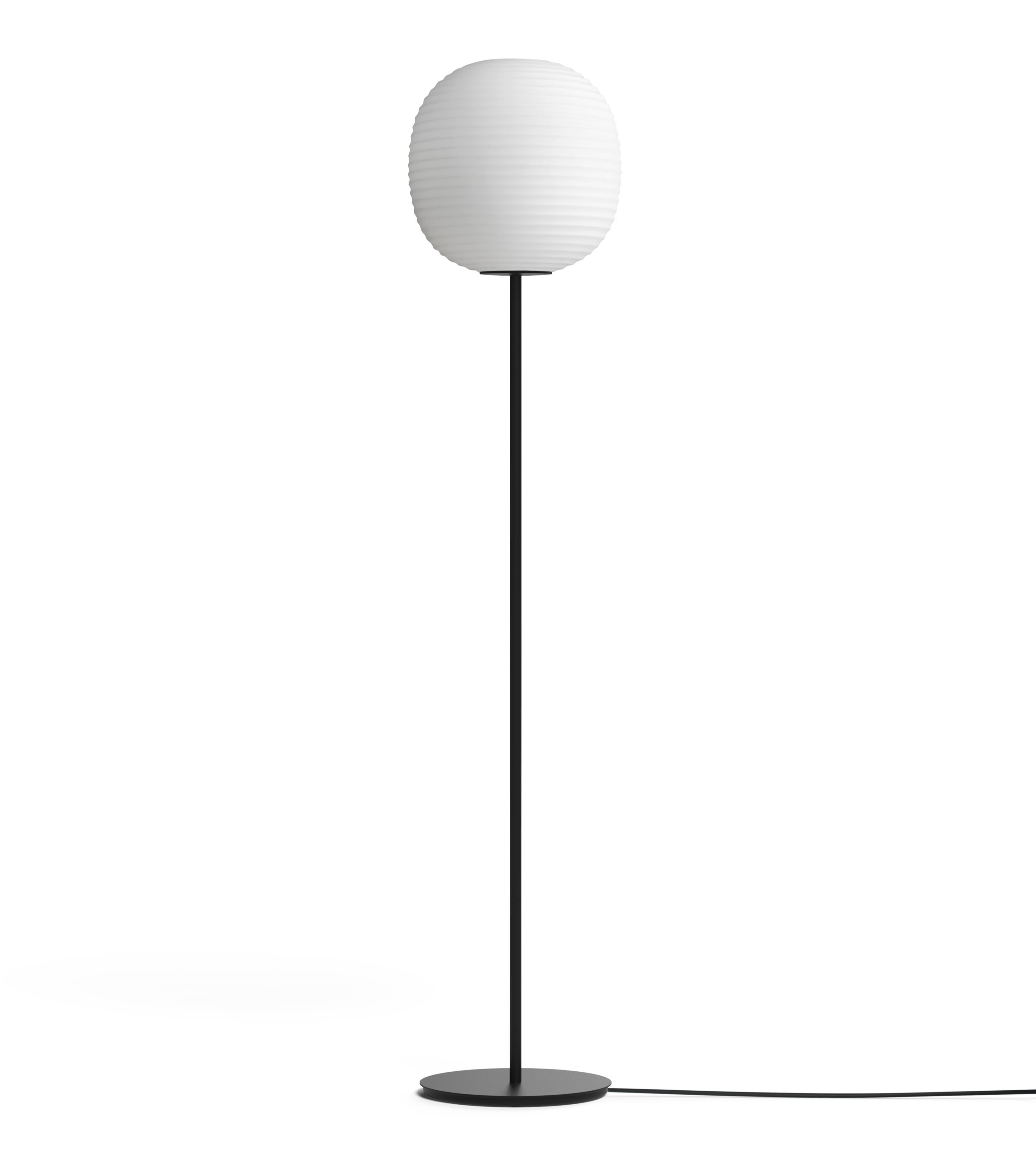 Stojací lampa LANTERN bílá s černým podstavcem