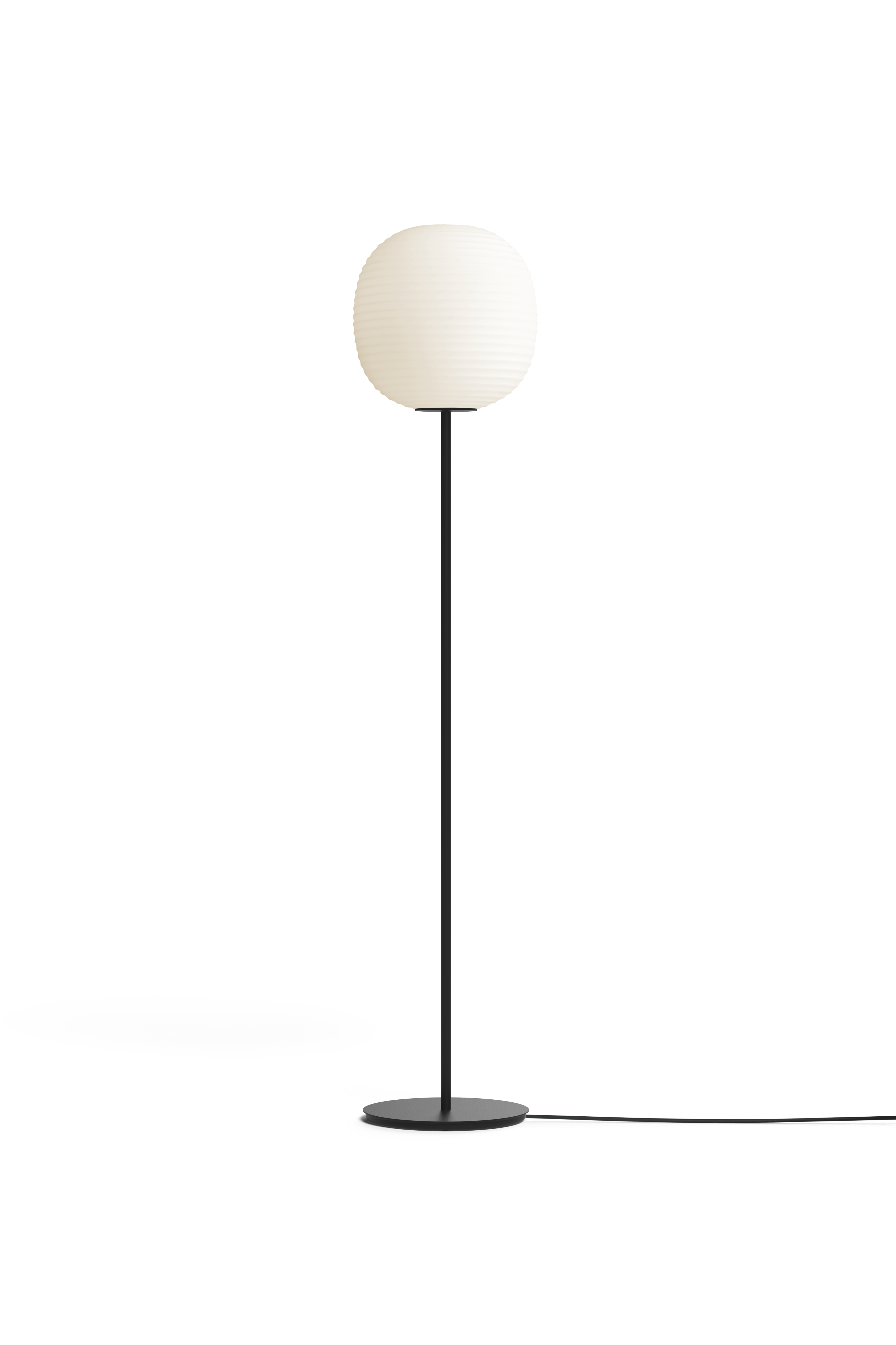 Stojací lampa LANTERN bílá s černým podstavcem