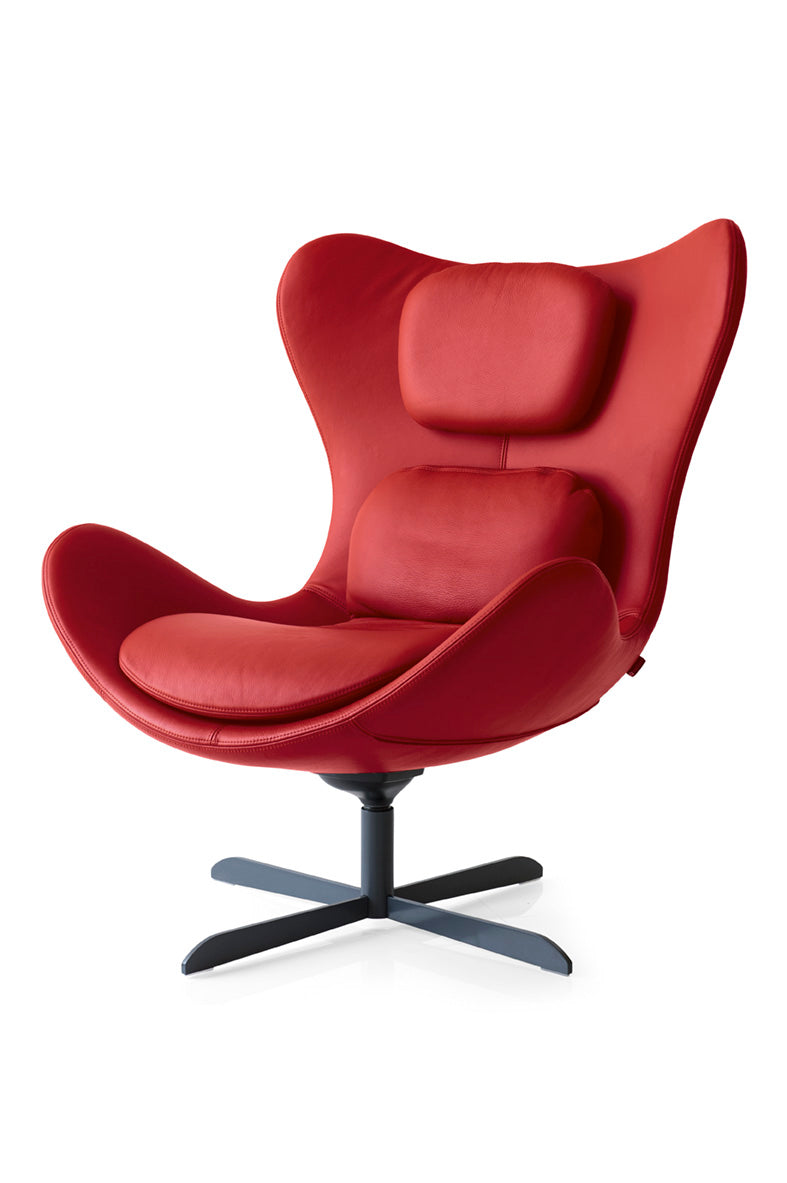 Křeslo otočné LAZY čalouněné s černým kovovým podstavcem