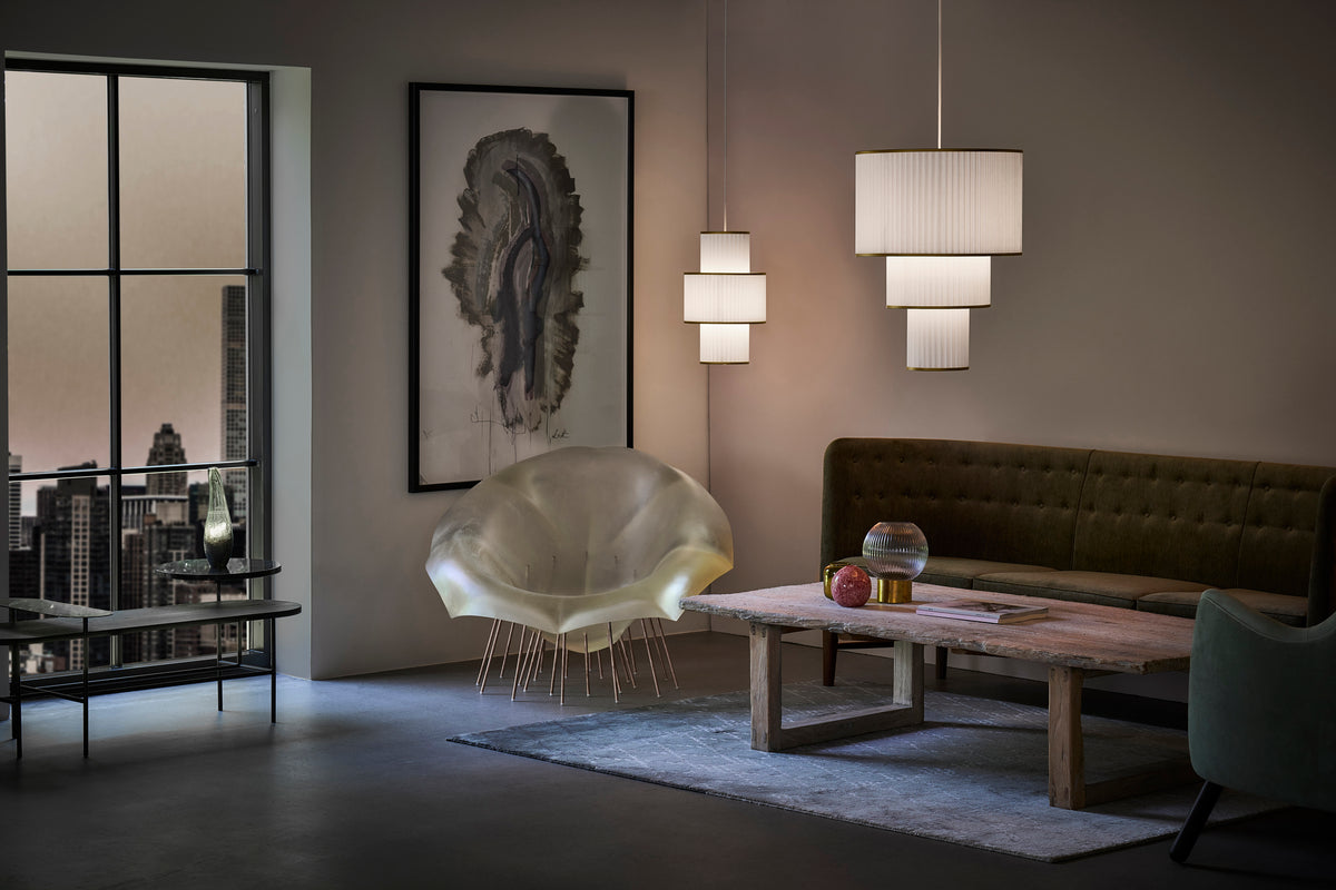 Lampa wisząca MODEL 112 PLIVELLO biały ze złotym – styl nowoczesny